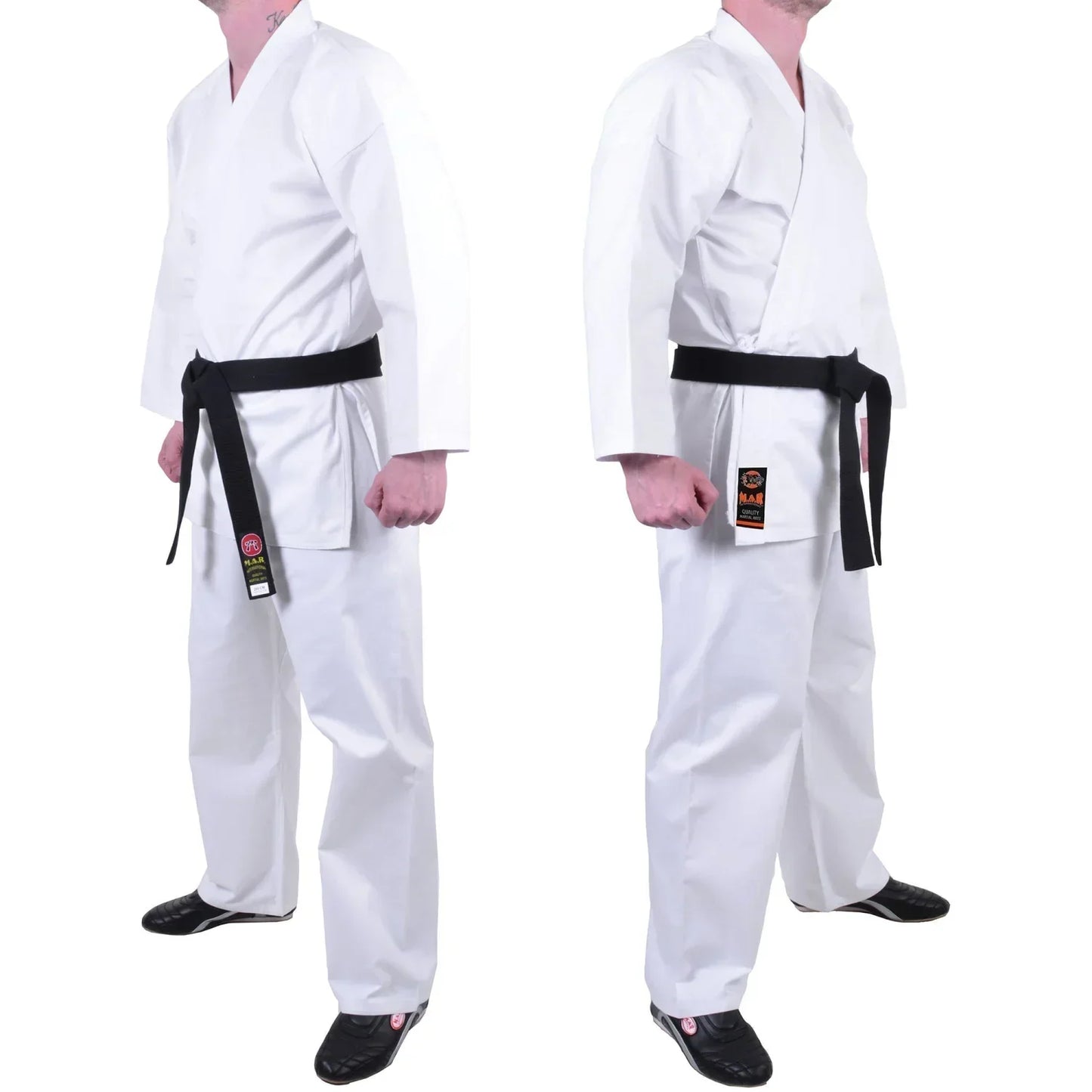 MAR-001A | Traditional White Karate Student Uniform Gi (7.5oz Fabric) + FREE BELT - Uniforms