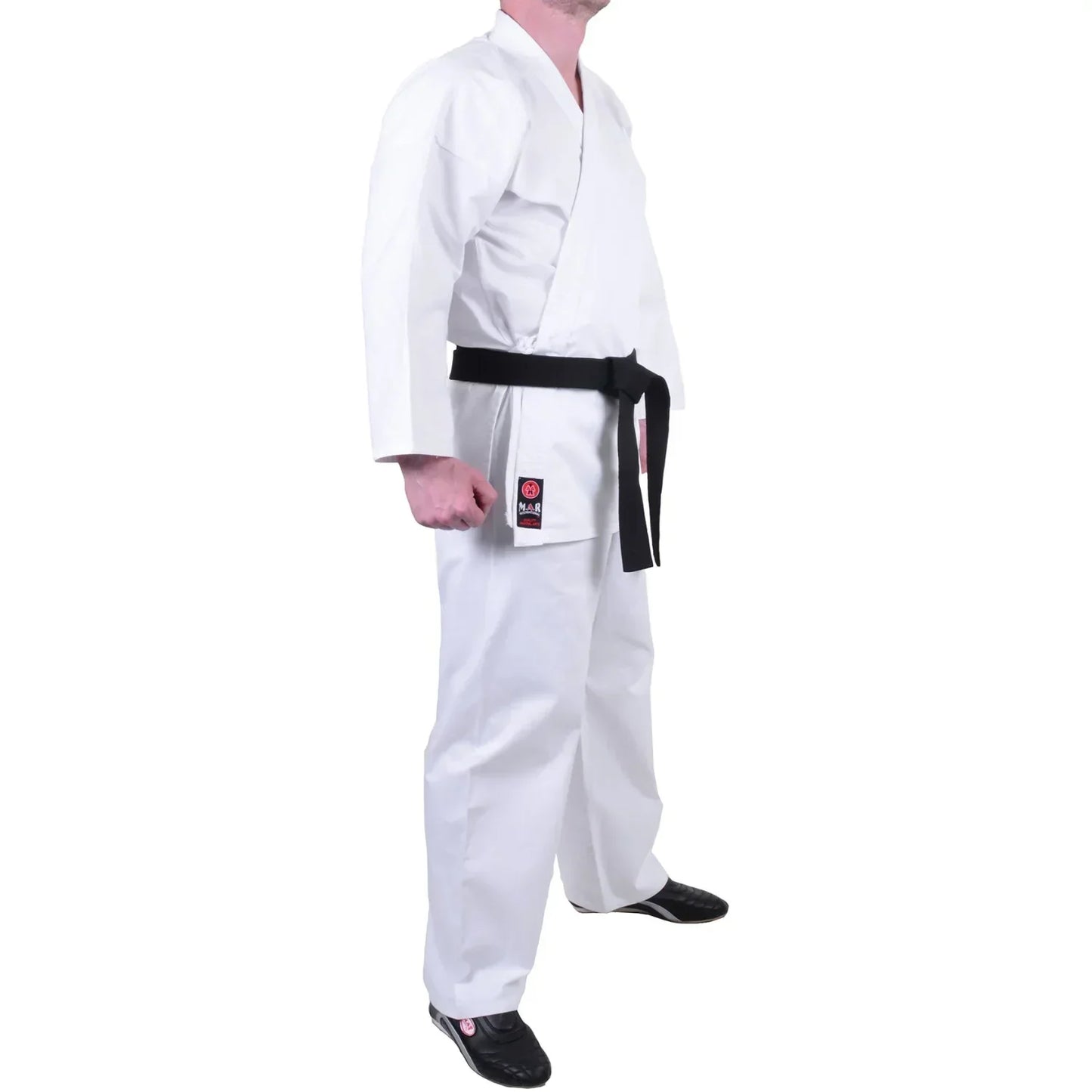 MAR-001B | Traditional White Karate Student Uniform Gi (8.5oz Fabric) + FREE BELT - Uniforms