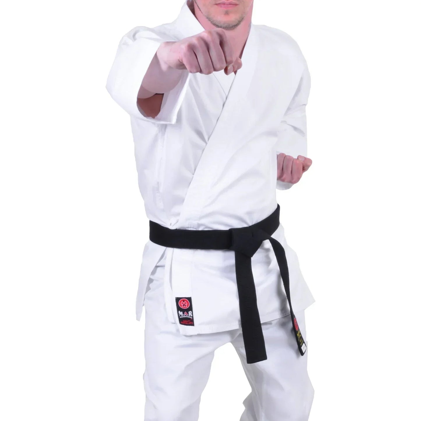 MAR-001B | Traditional White Karate Student Uniform Gi (8.5oz Fabric) + FREE BELT - Uniforms