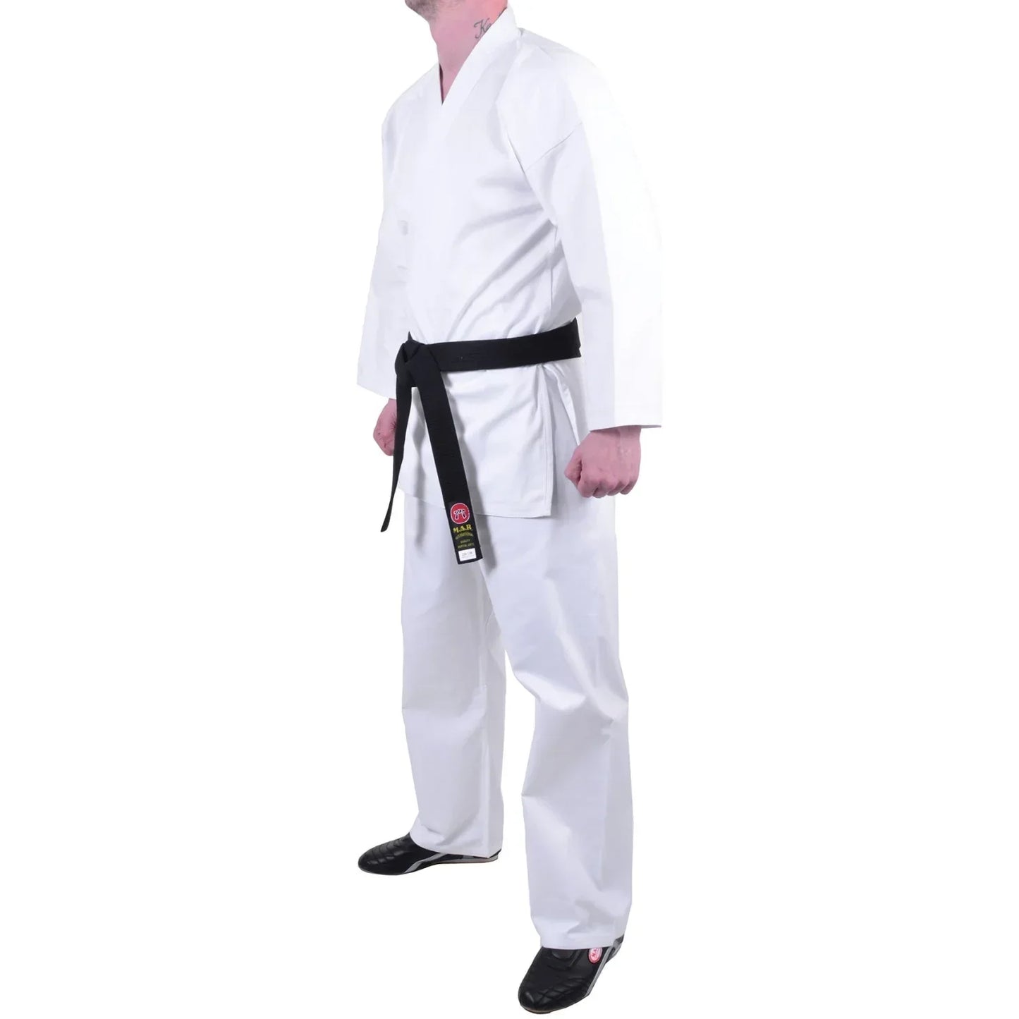 MAR-001B | Traditional White Karate Student Uniform Gi (8.5oz Fabric) + FREE BELT - Uniforms