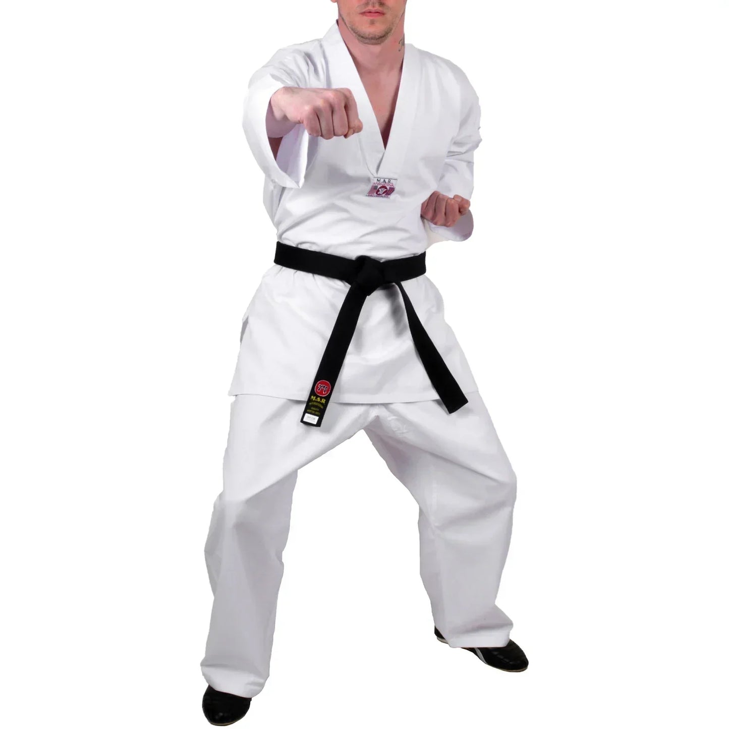 MAR-003 | White V-Neck Karate Uniform Gi (8oz Fabric) - Uniforms
