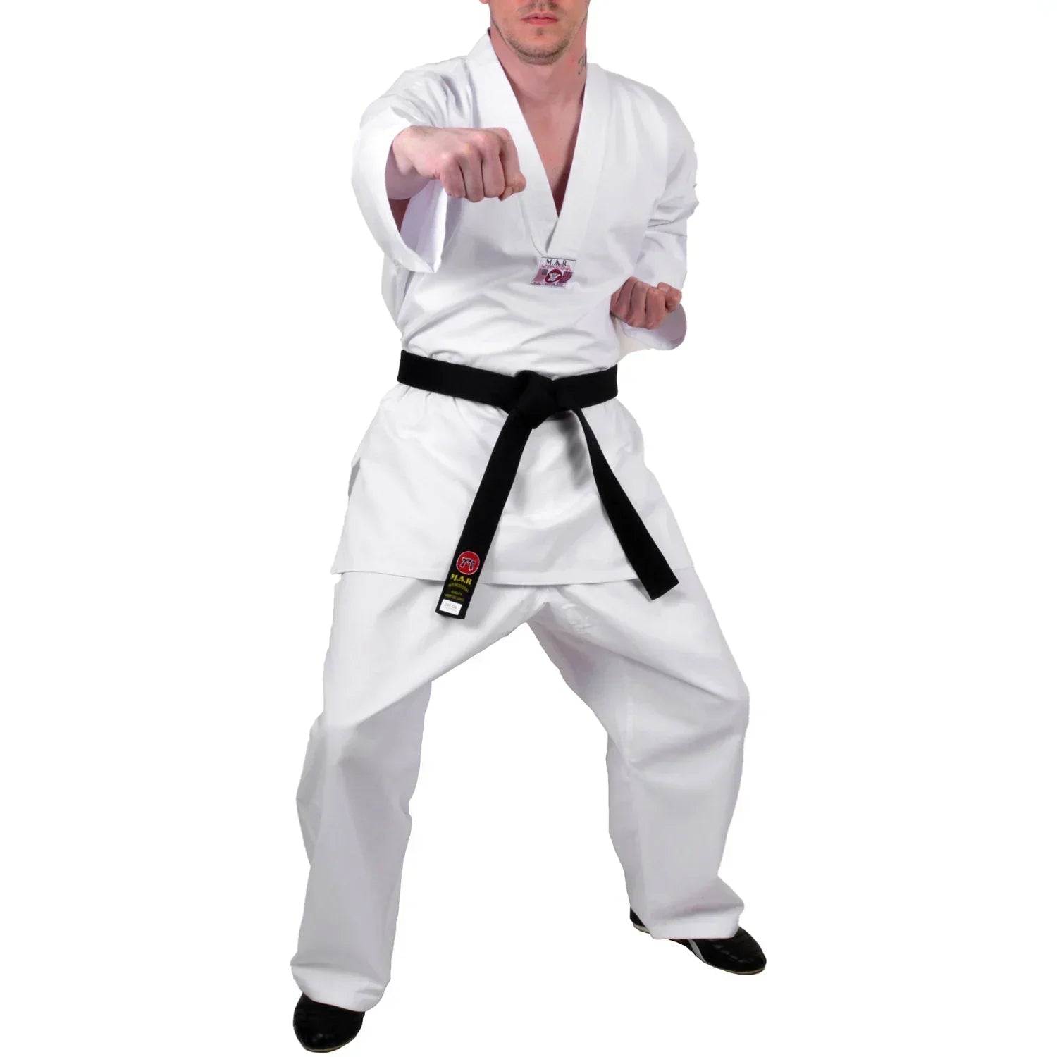 MAR-003 | White V-Neck Karate Uniform Gi (8oz Fabric) - Uniforms