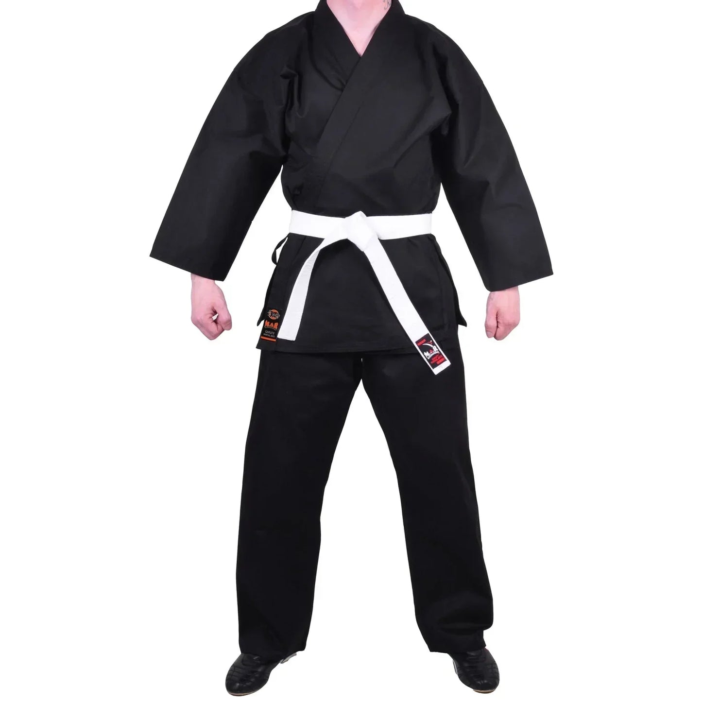MAR-004A | Black Karate Student Uniform Gi (7.5oz Fabric) + FREE BELT - Uniforms