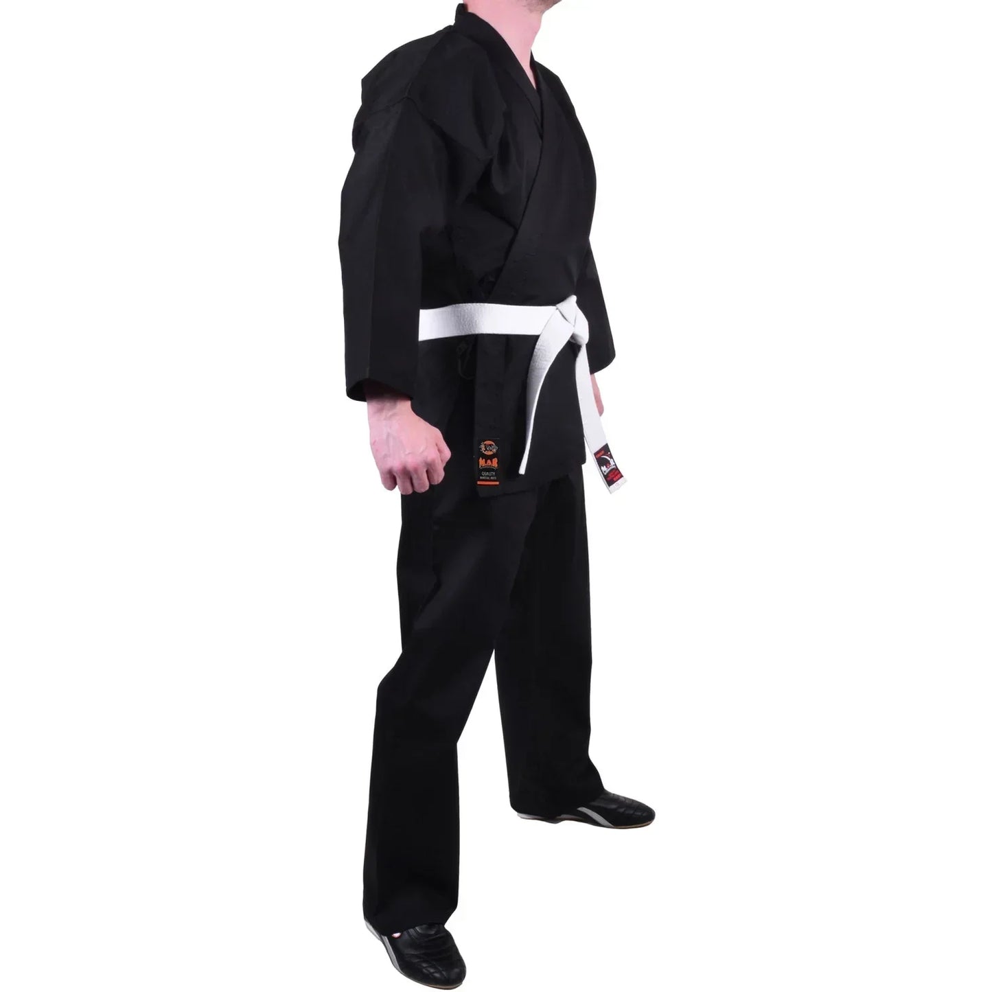 MAR-004A | Black Karate Student Uniform Gi (7.5oz Fabric) + FREE BELT - Uniforms