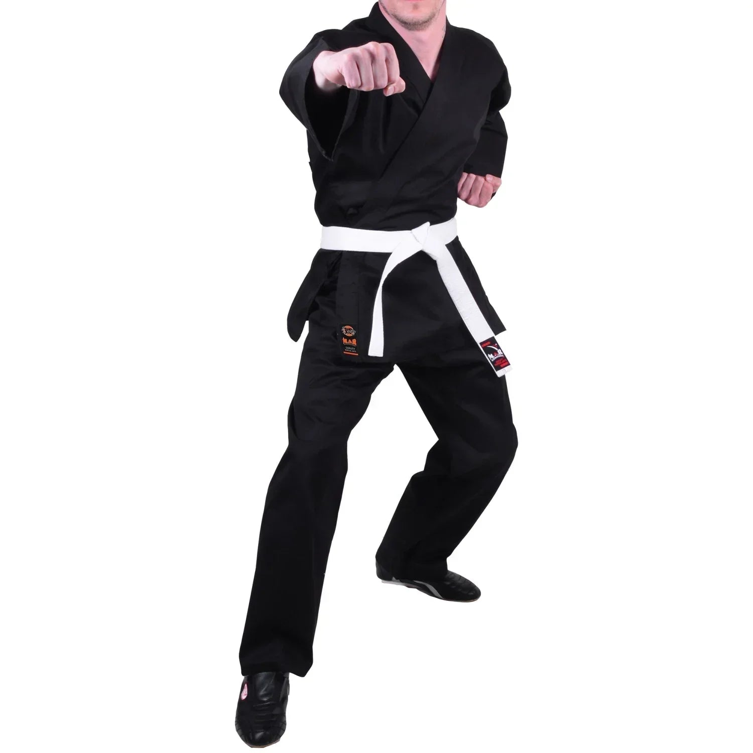MAR-004A | Black Karate Student Uniform Gi (7.5oz Fabric) + FREE BELT - Uniforms