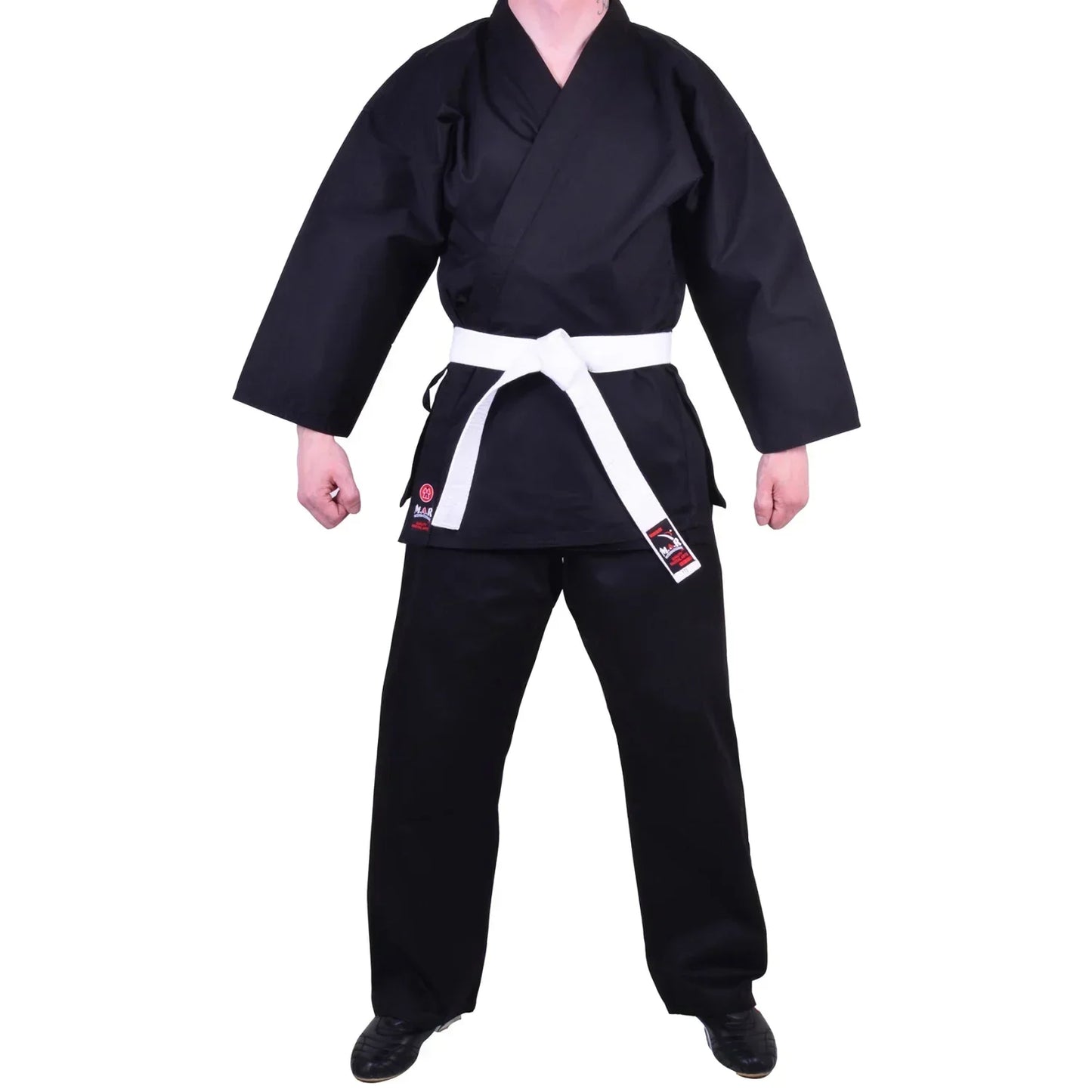 MAR-004B | Black Karate Student Uniform Gi (8.5oz Fabric) + FREE BELT - Uniforms