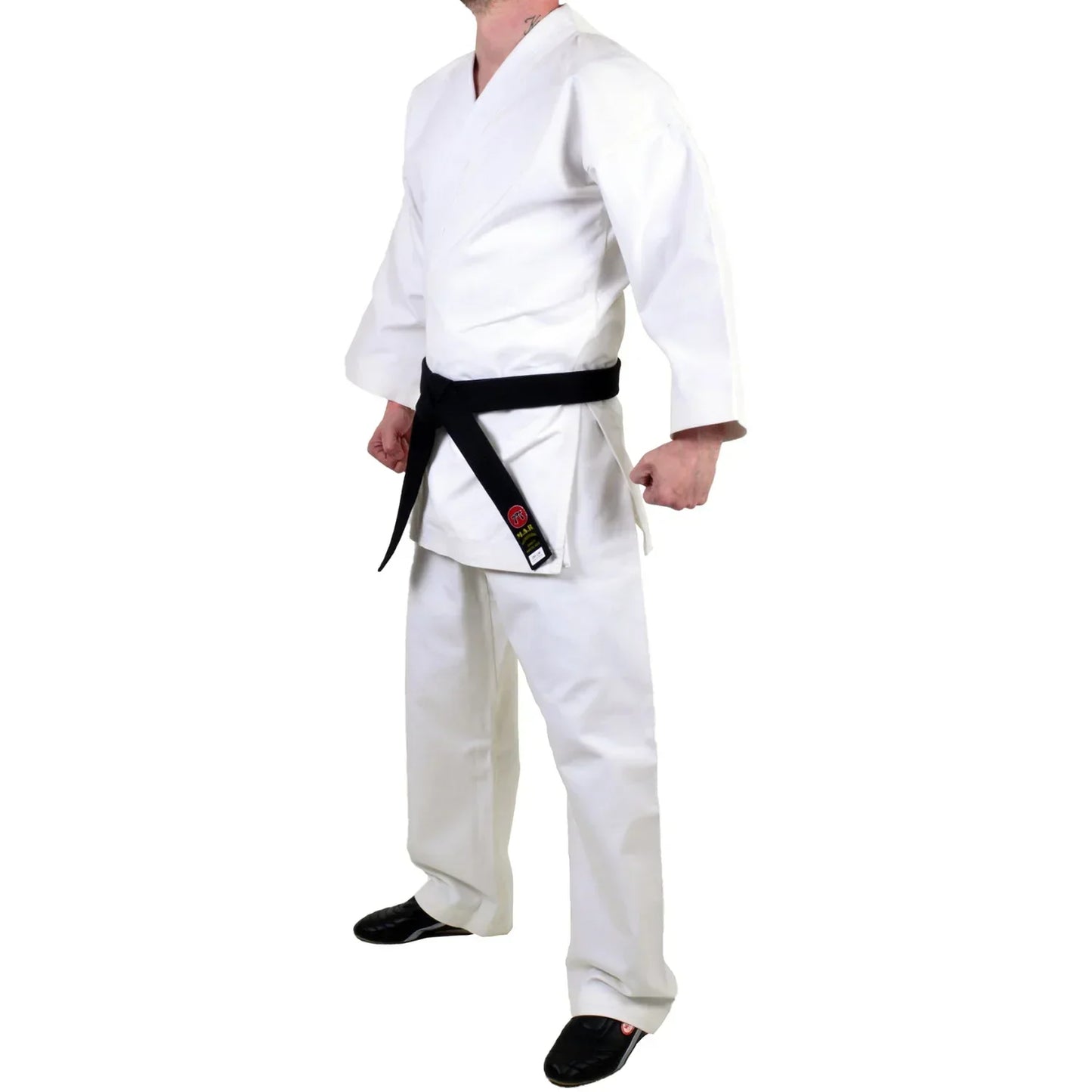 MAR-013A | White Karate Competition 12oz Uniform - European Style - Uniforms