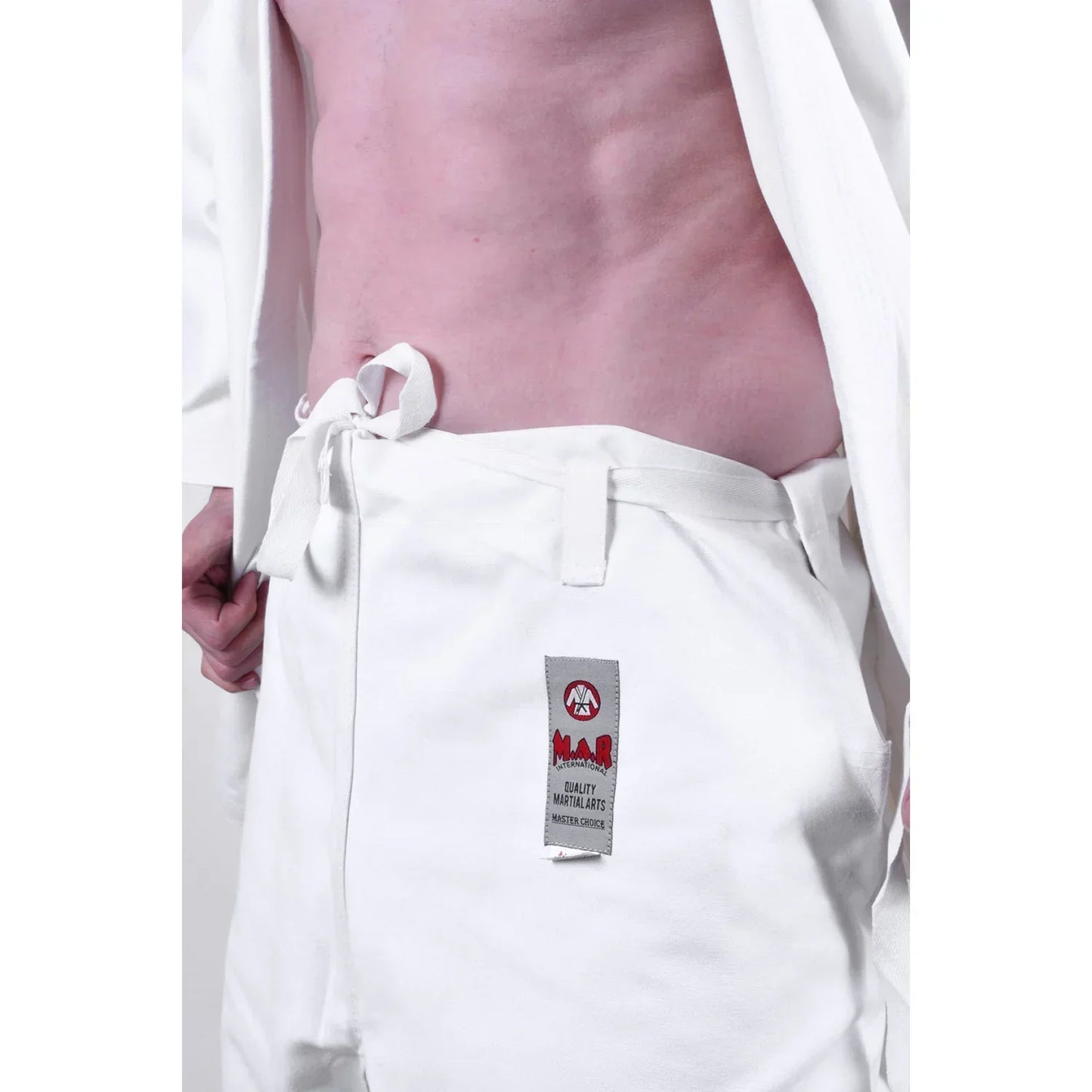 MAR-013A | White Karate Competition 12oz Uniform - European Style - Uniforms