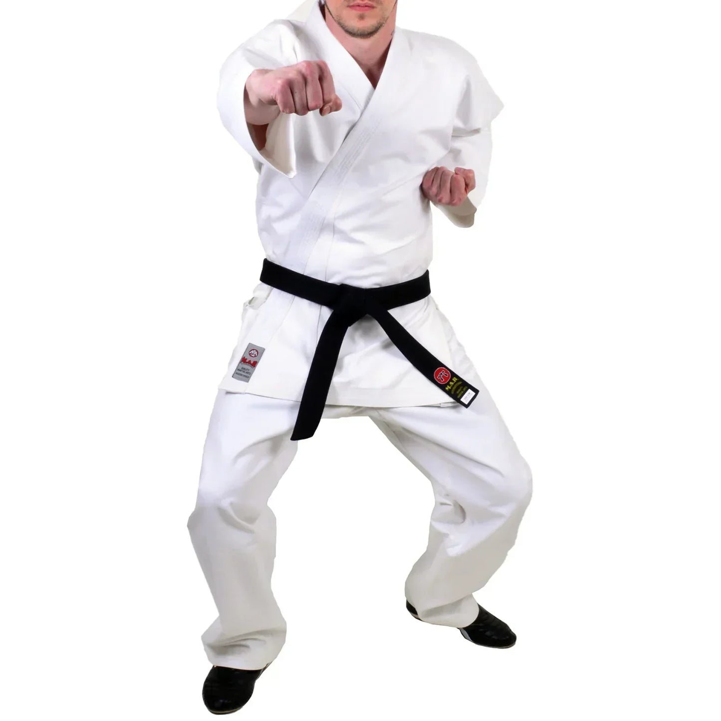 MAR-013B | White Karate Competition Uniform - European Style (14oz Canvas Fabric) - Uniforms