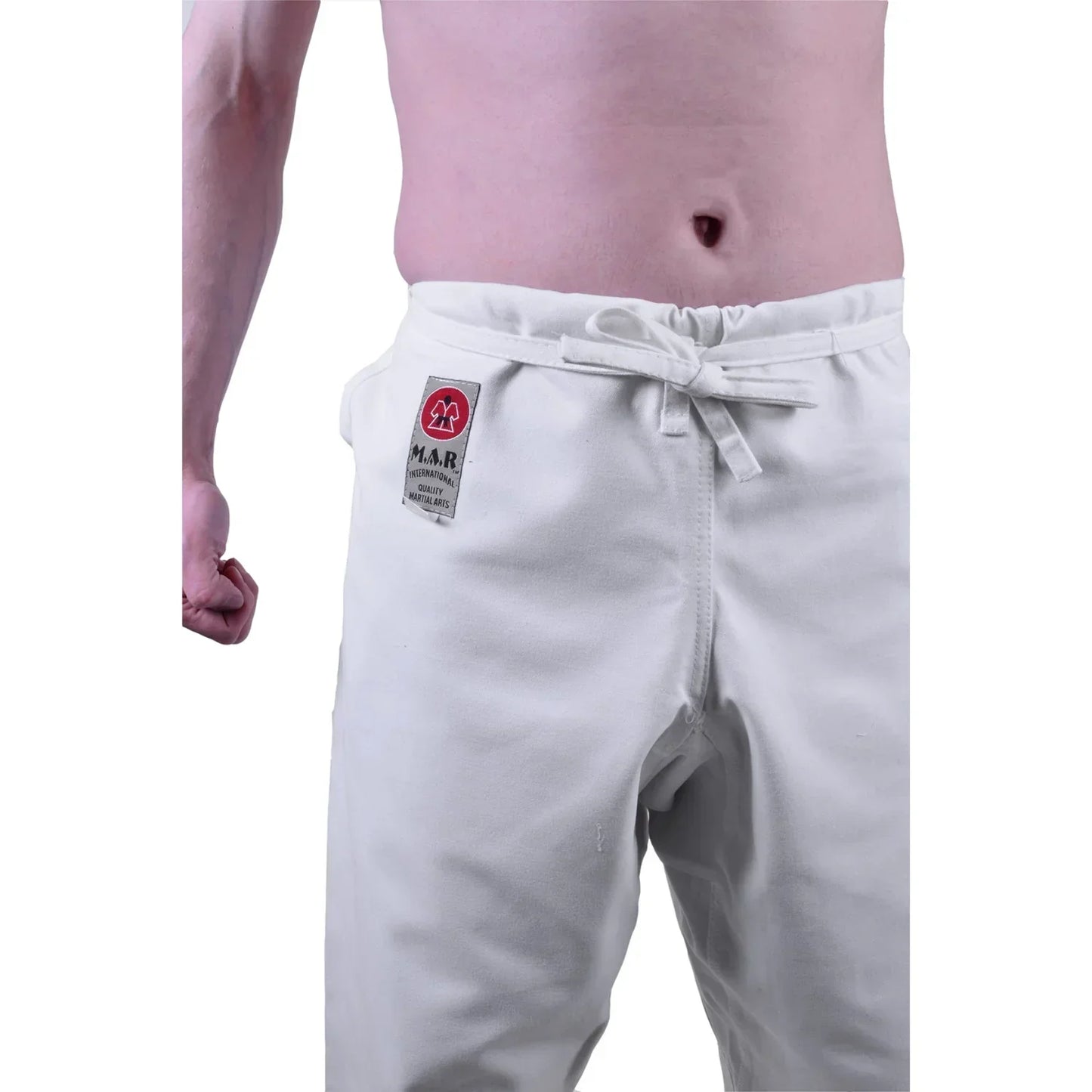 MAR-020C | 14oz White Traditional Karate Trousers - Trousers