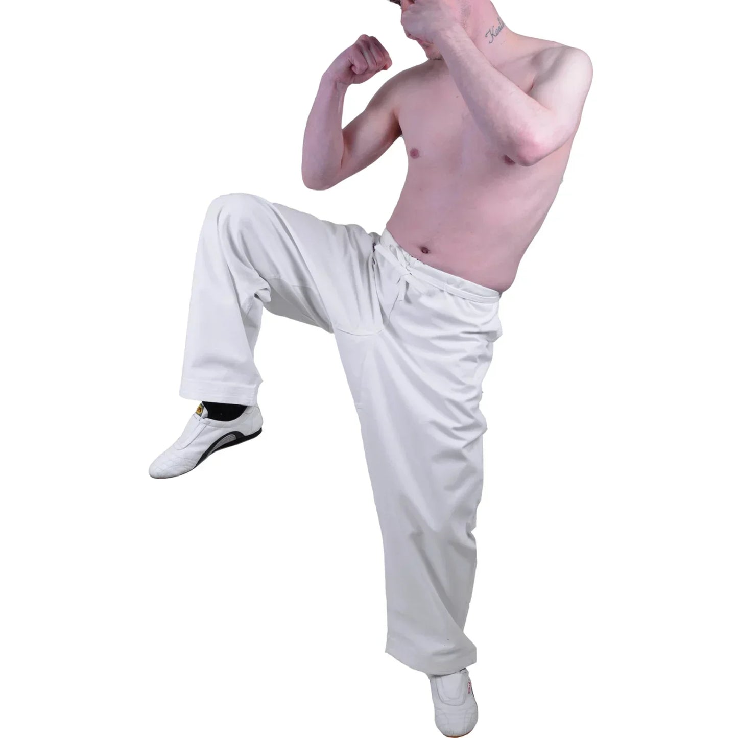 MAR-020C | 14oz White Traditional Karate Trousers - Trousers