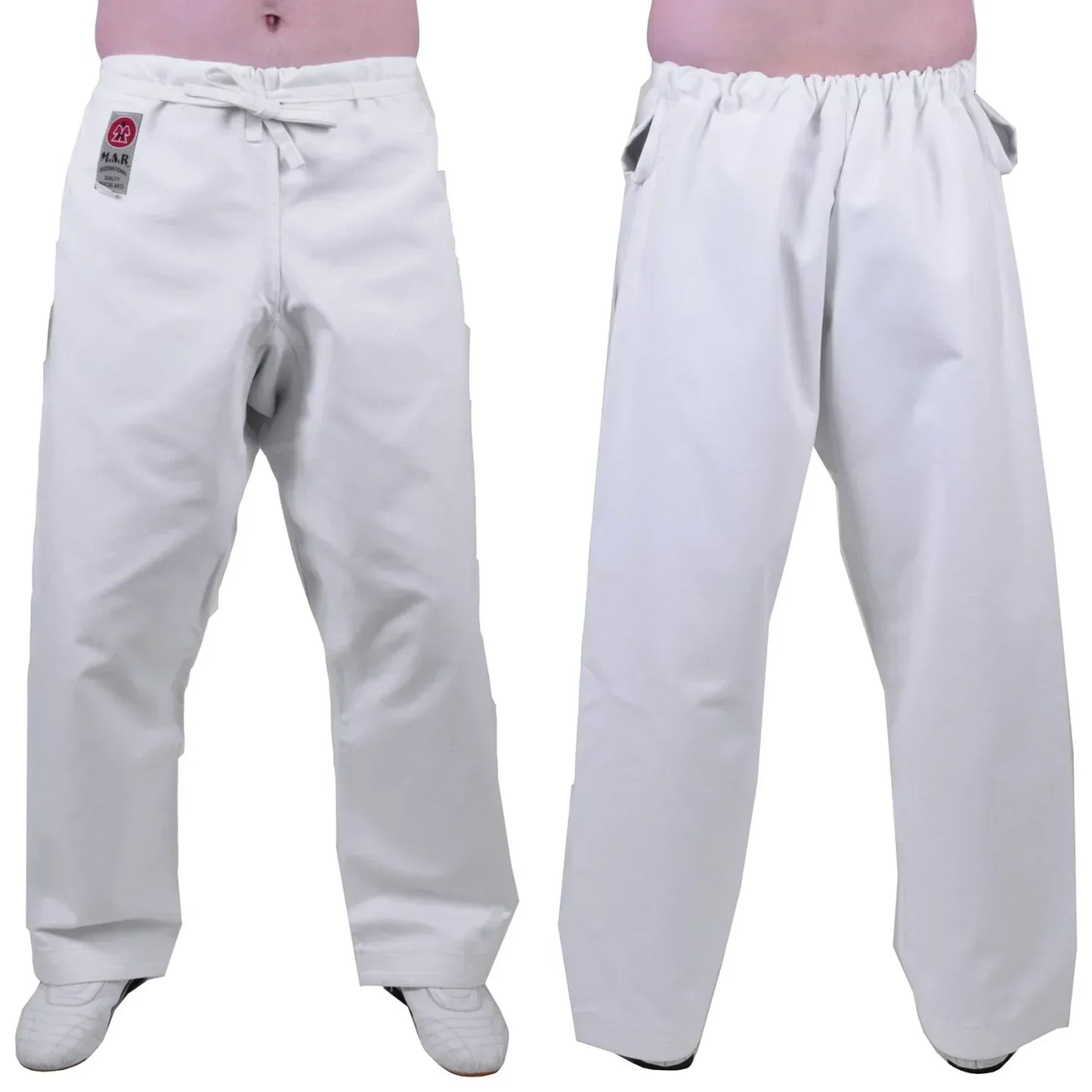 MAR-020C | 14oz White Traditional Karate Trousers - Trousers