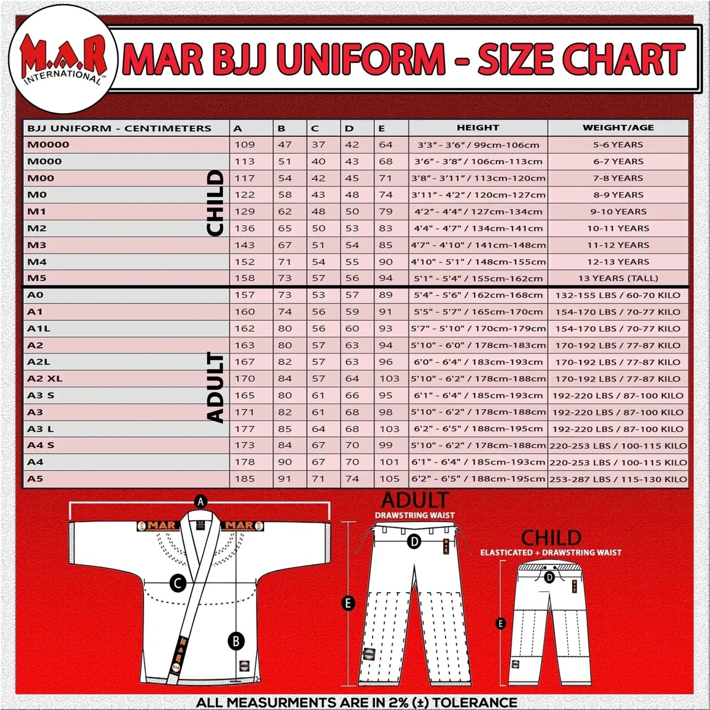 MAR-063B | Black Brazilian Jiu-Jitsu Uniform - 480gsm - Uniforms