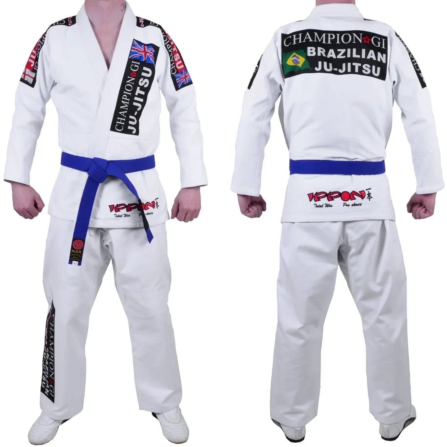 MAR-065 | White Designer Jiu-Jitsu Training & Competition Uniform - Uniforms