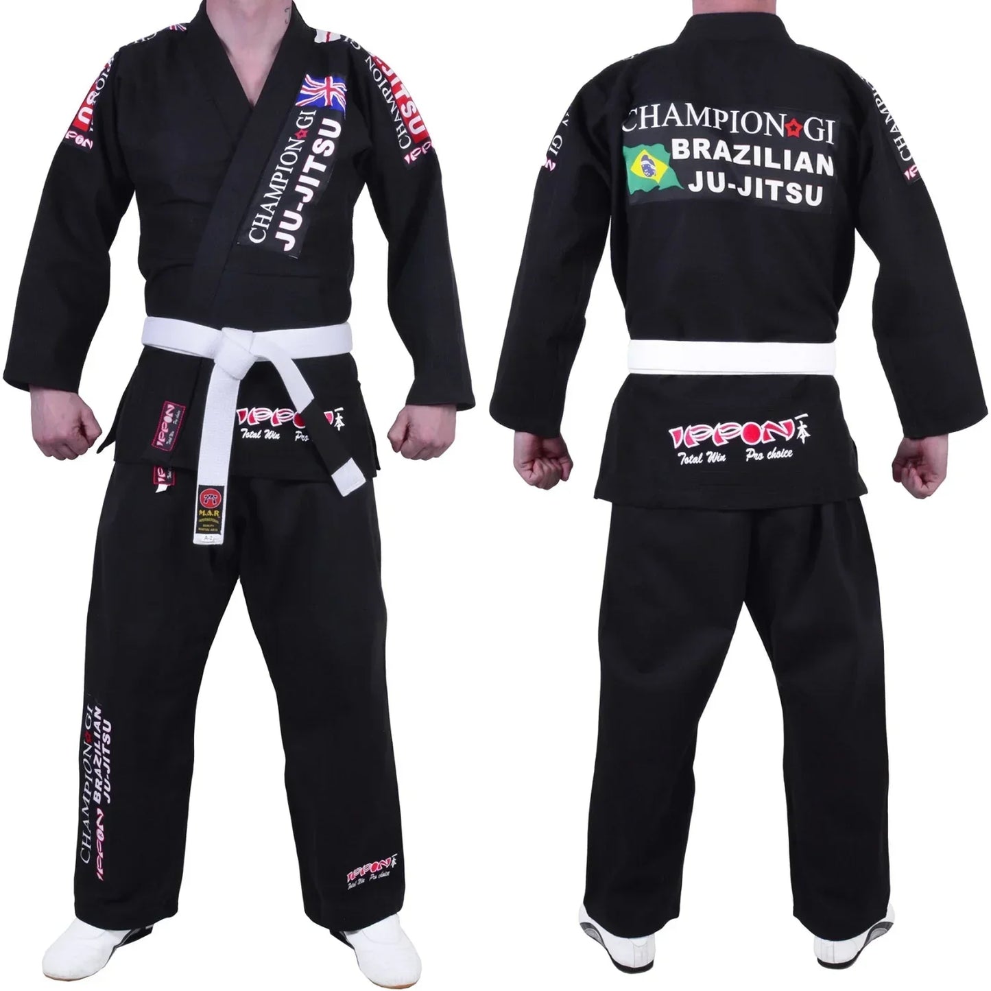 MAR-066 | Black Designer Jiu-Jitsu Training & Competition Uniform - Uniforms