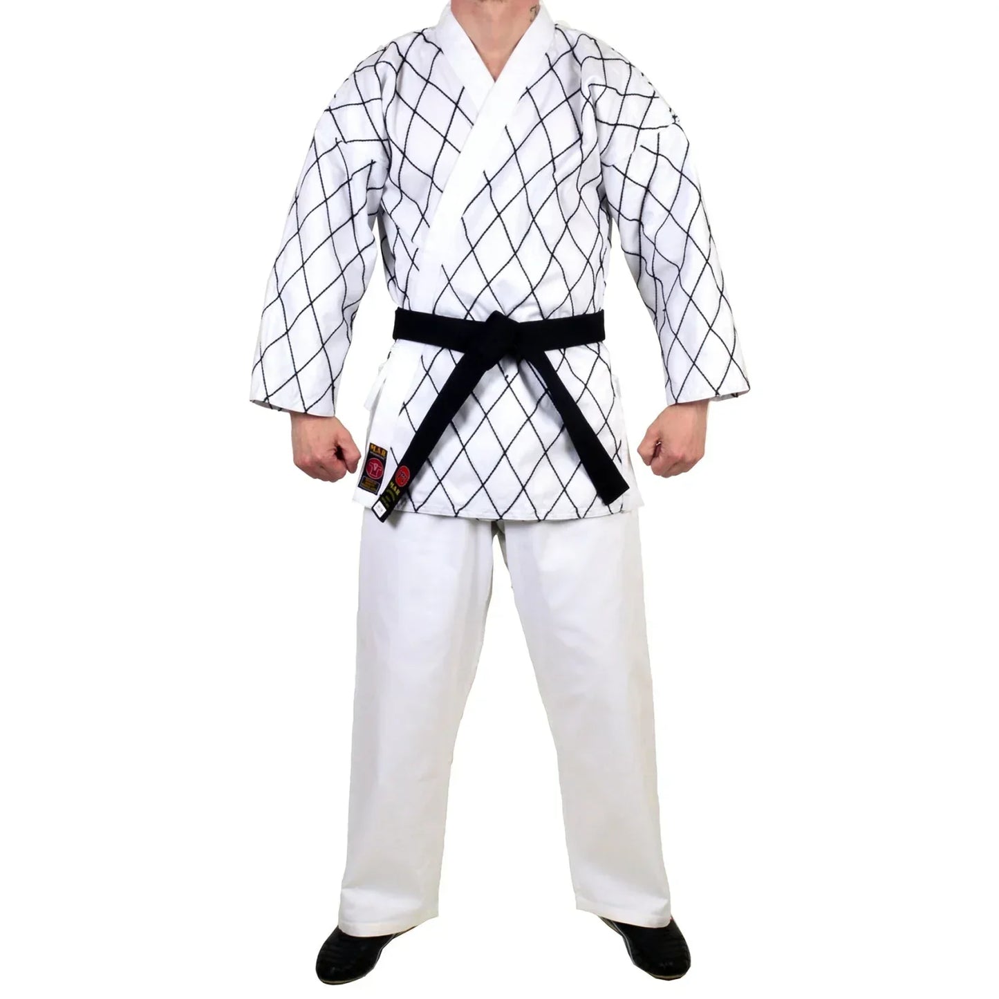 MAR-070 | White Hapkido Uniform w/ Cross Design - Uniforms