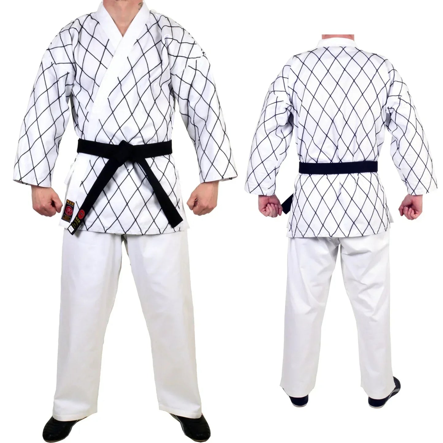 MAR-070 | White Hapkido Uniform w/ Cross Design - Uniforms