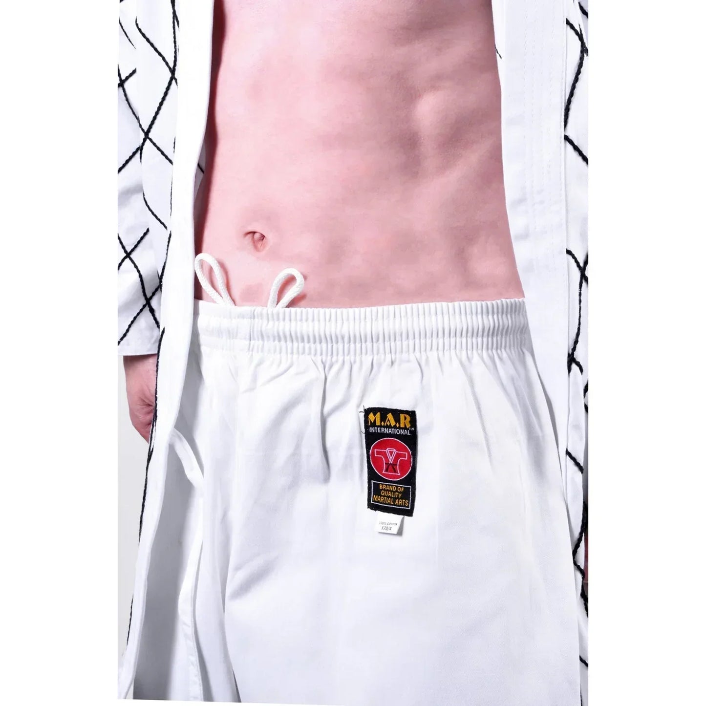 MAR-070 | White Hapkido Uniform w/ Cross Design - Uniforms