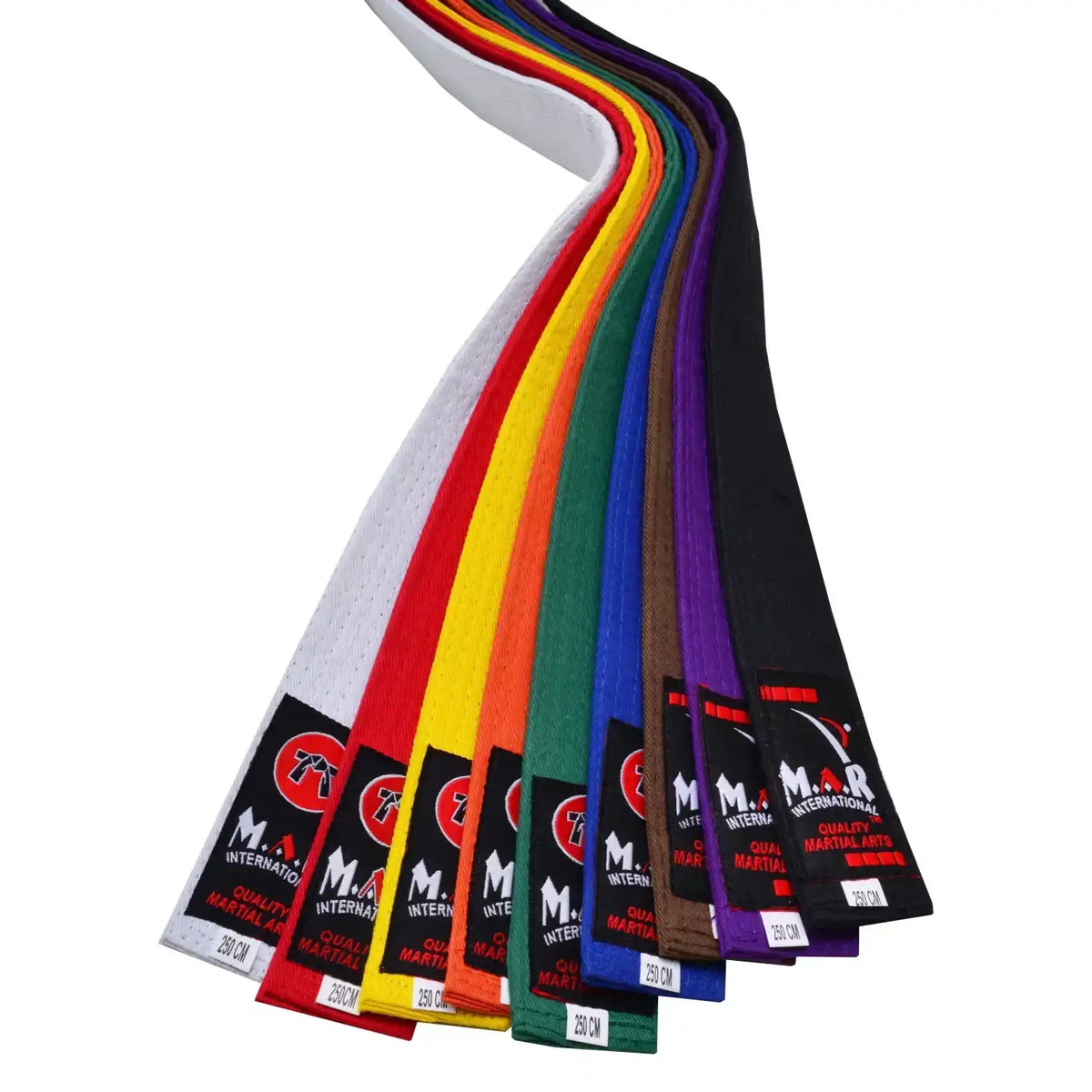 Plain Coloured Martial Arts Grading Belts in Various Colors