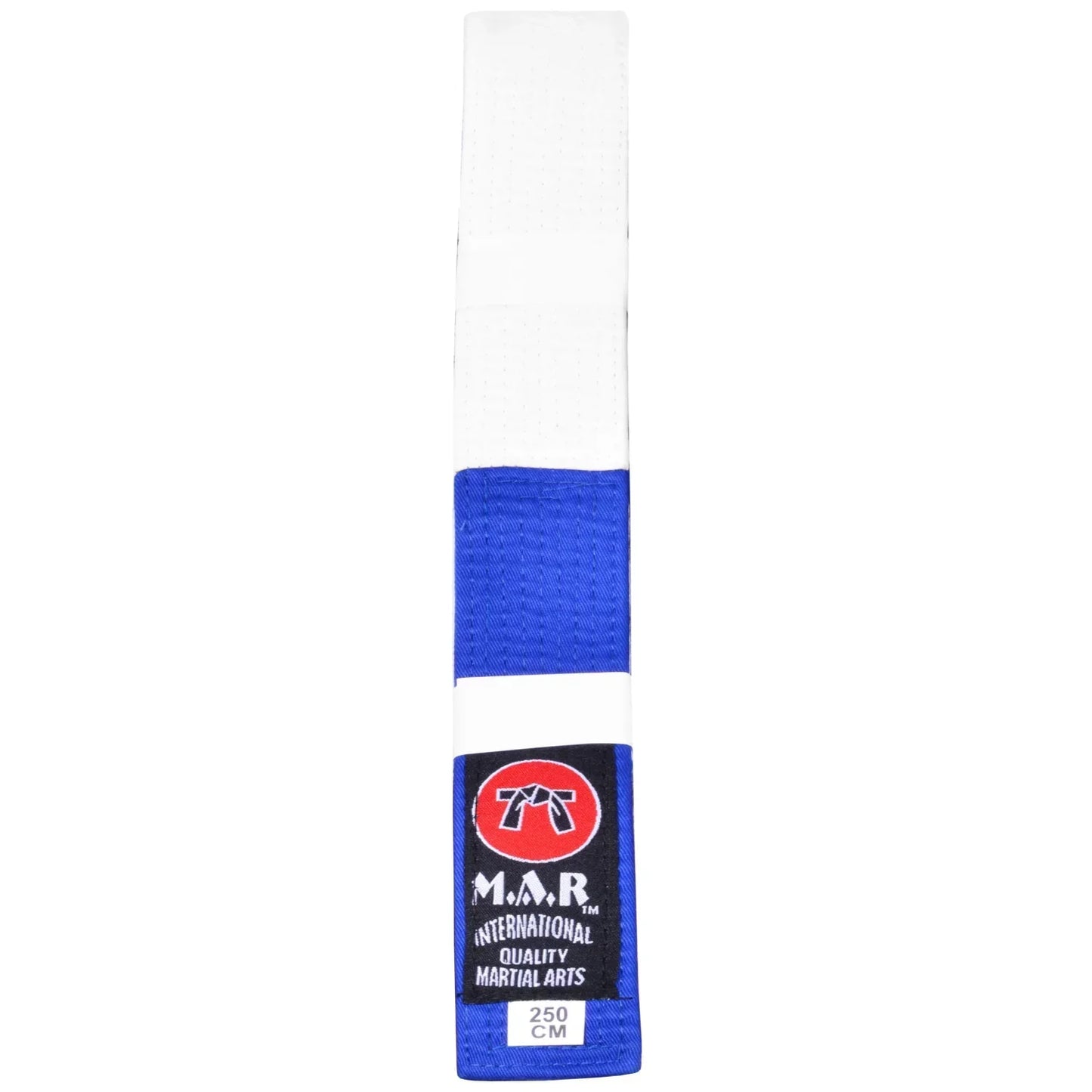 MAR-080 | Block Stripe Colour Rank Belts (A-D) - Wholesale / (B) Blue/White Block / 250 - Belts