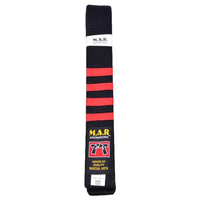 MAR-080 | Block Stripe Colour Rank Belts (E-I) - Belts