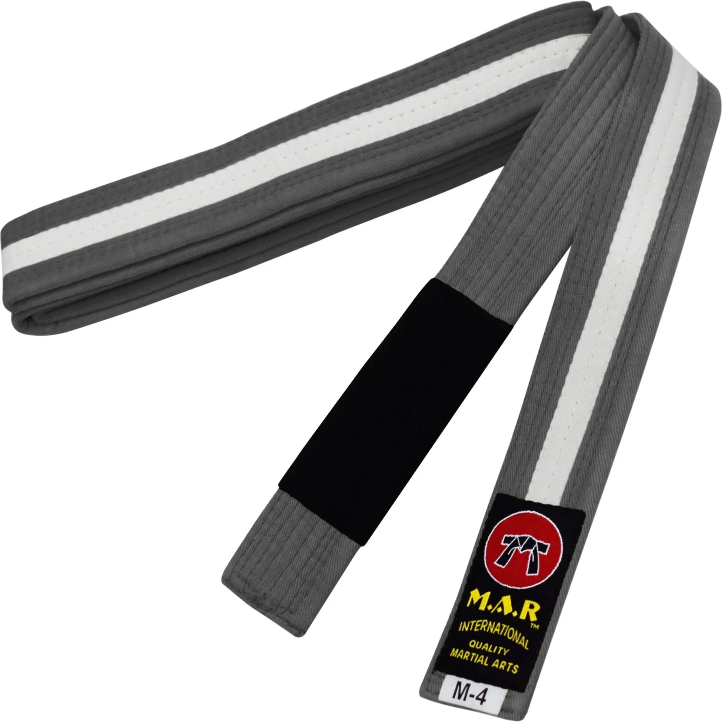 MAR-082 | Brazilian Jiu-Jitsu Ranking Belts Size M0 to M4 (Child Sizes) - Grey & White (K) / M0 / Wholesale - Belts