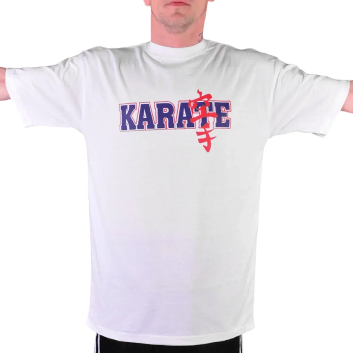 MAR-084A | White Round-Neck Karate T-Shirt (OD) - T-Shirts
