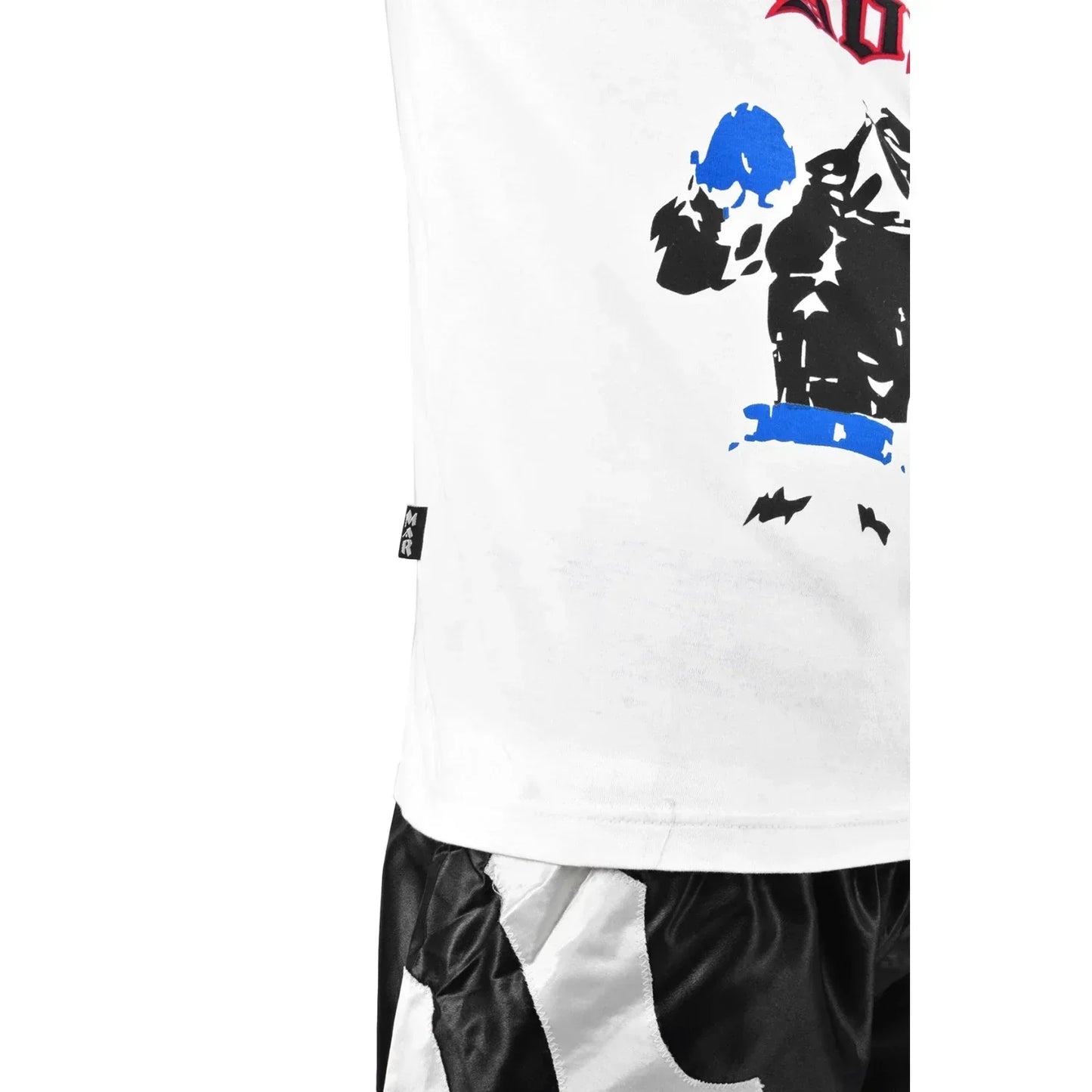 MAR-084B | White Round-Neck Boxing T-Shirt - T-Shirts