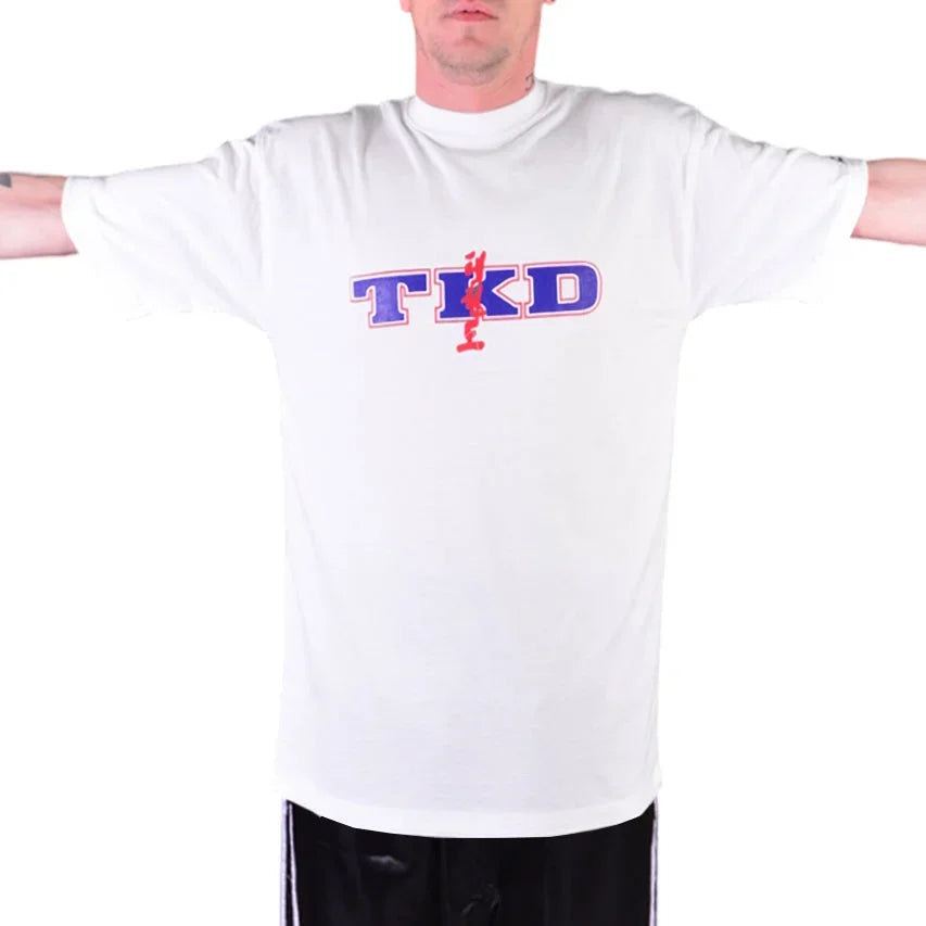 MAR-084D | White Round-Neck Taekwondo T-Shirt (OD) - T-Shirts