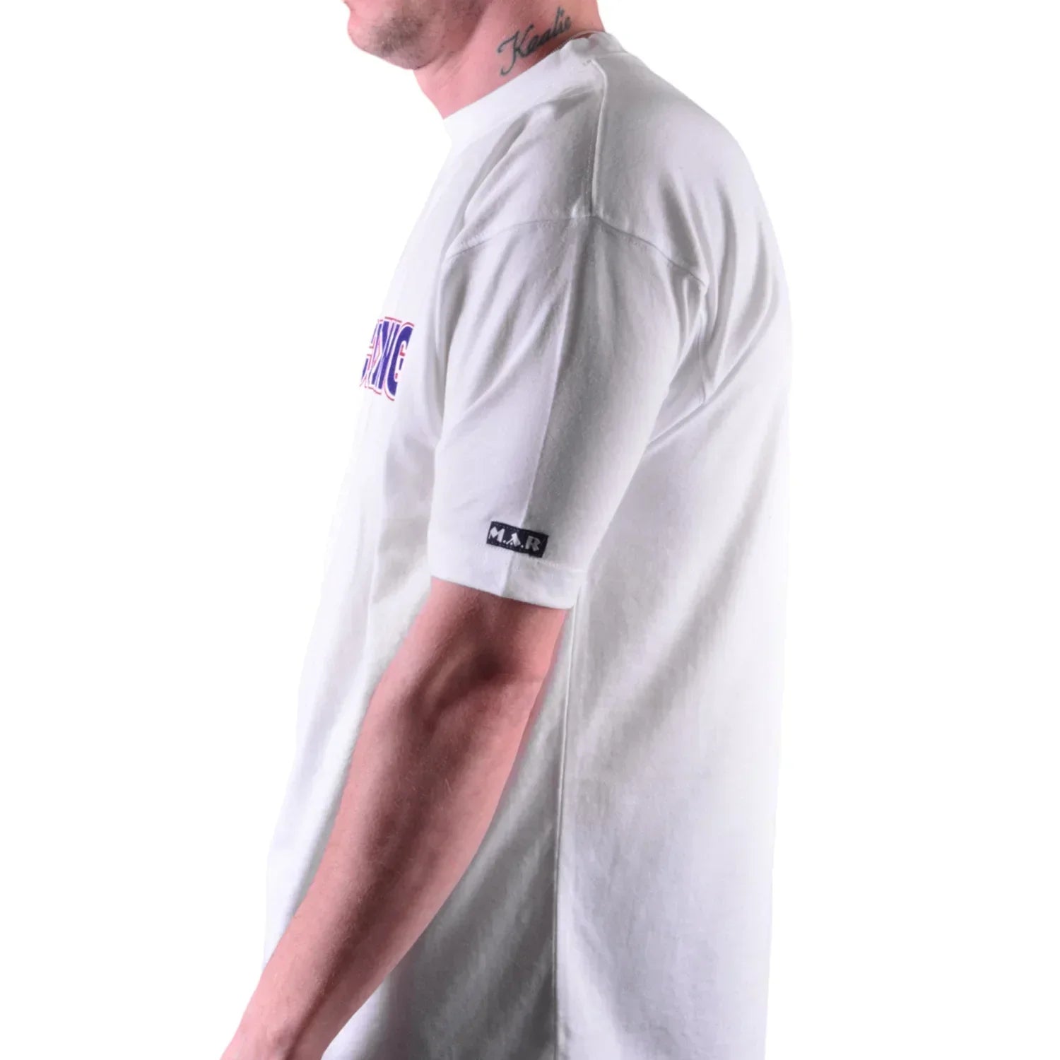 MAR-084G | White Round-Neck Kick Boxing T-Shirt (OD) - T-Shirts