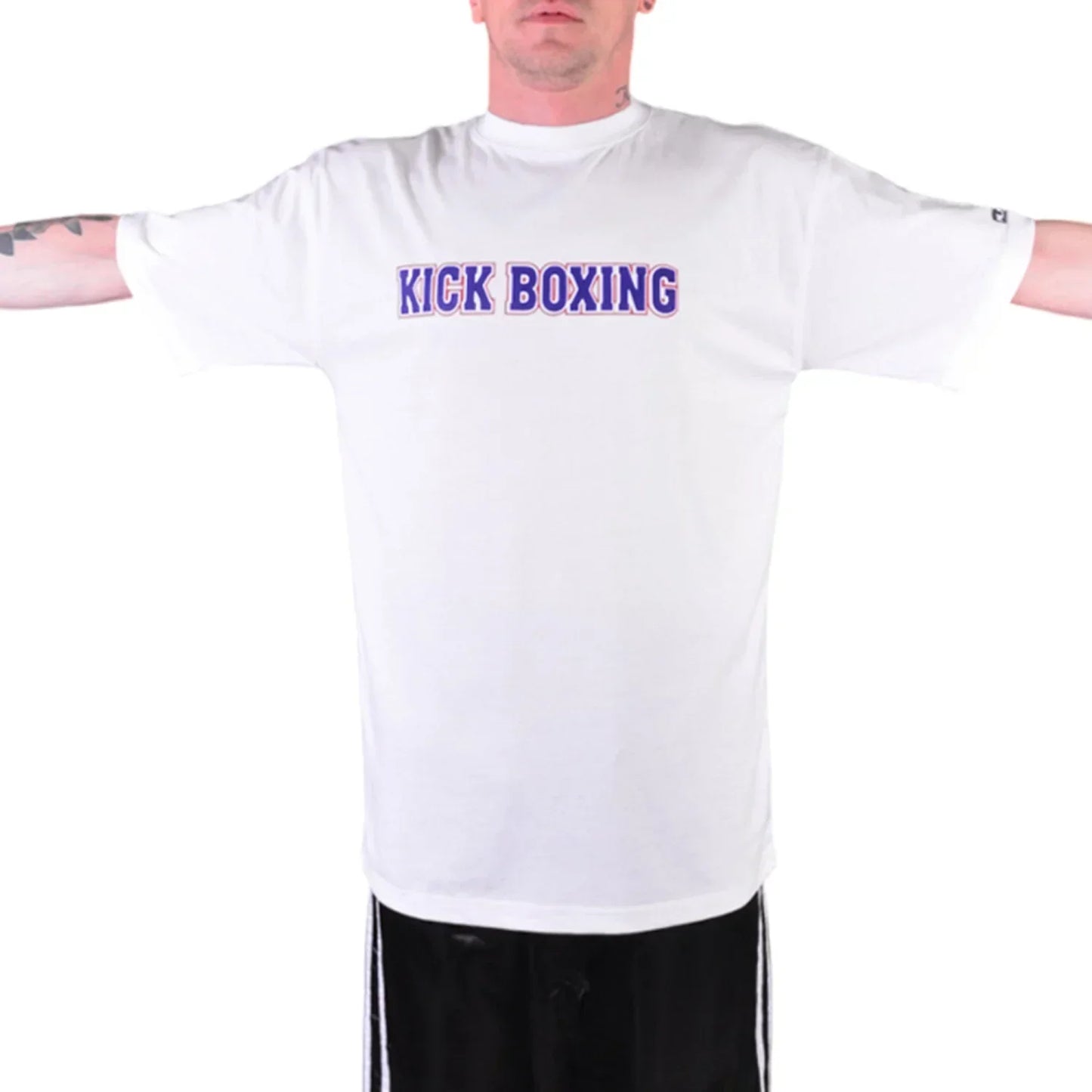 MAR-084G | White Round-Neck Kick Boxing T-Shirt (OD) - T-Shirts