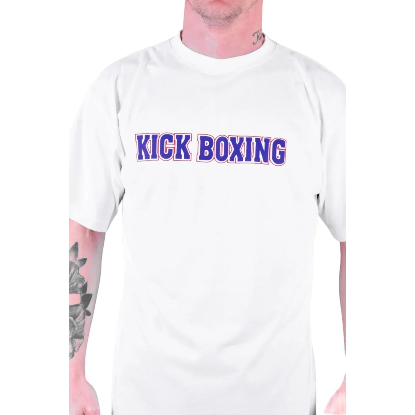 MAR-084G | White Round-Neck Kick Boxing T-Shirt (OD) - T-Shirts