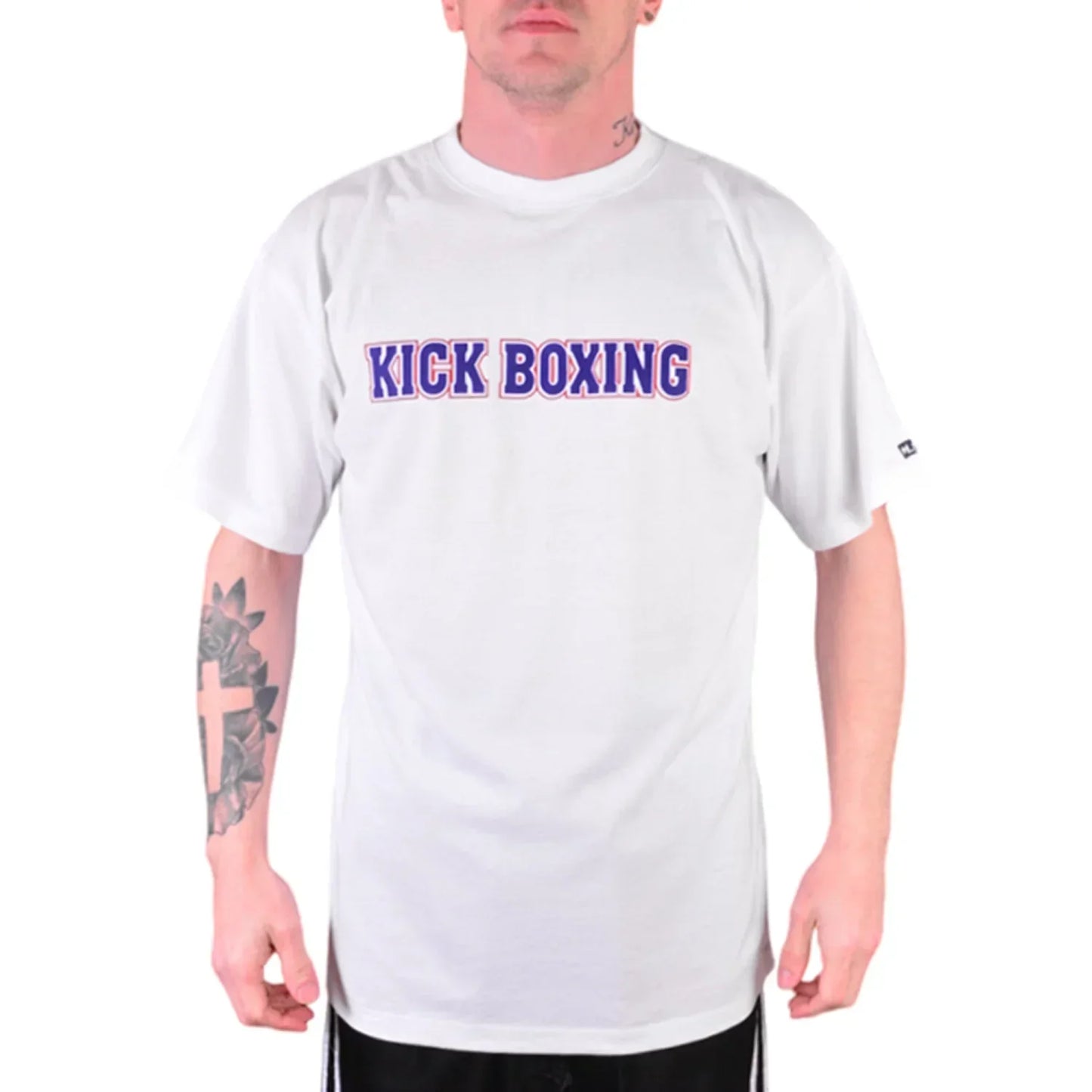 MAR-084G | White Round-Neck Kick Boxing T-Shirt (OD) - T-Shirts