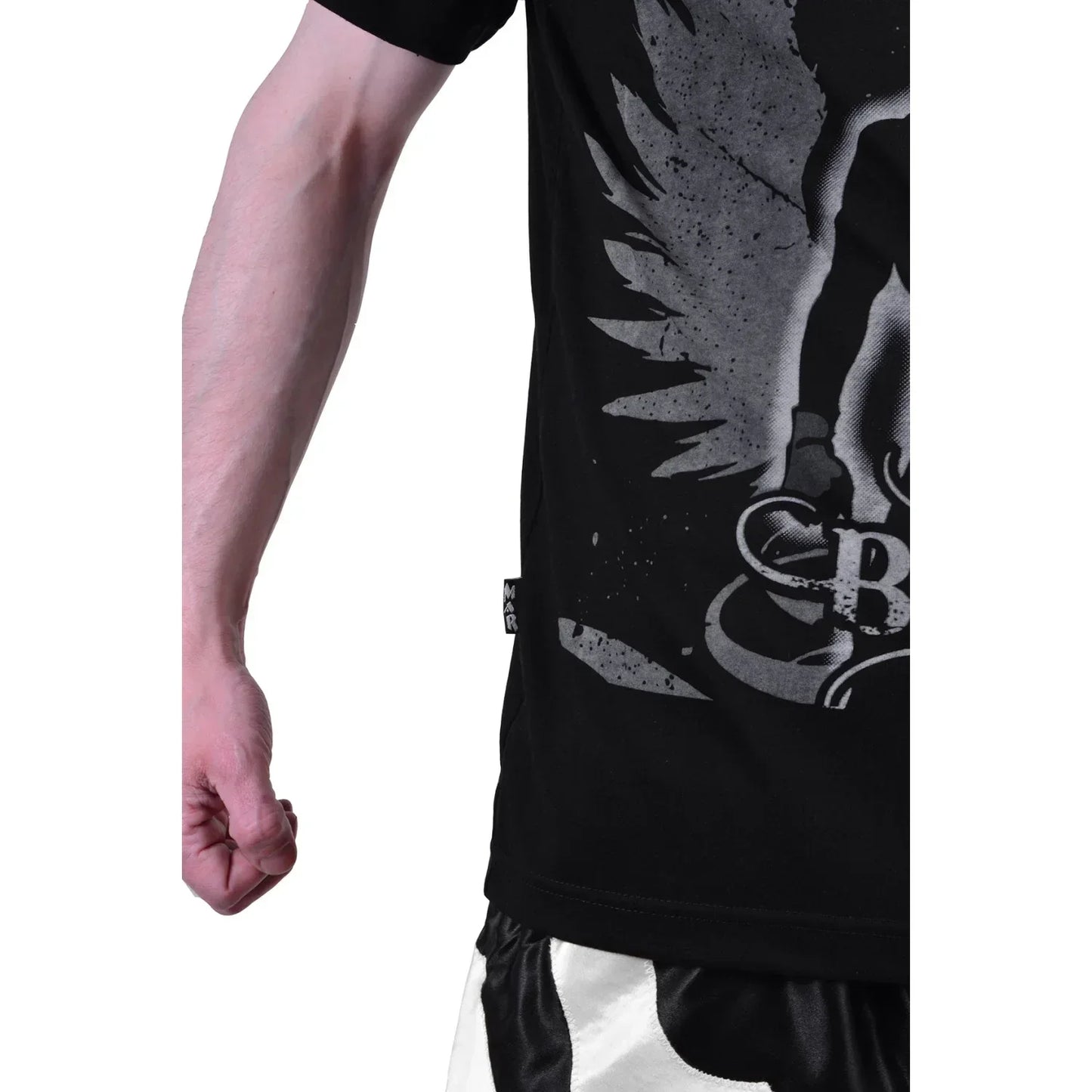 MAR-084I | Black Round-Neck Boxing T-Shirt - T-Shirts