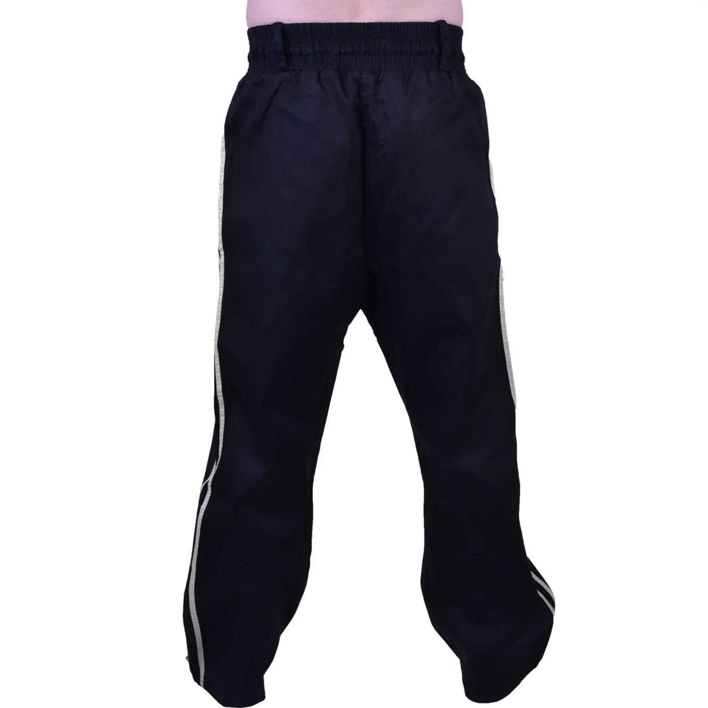MAR-088A | Black & White Kickboxing & Freestyle Two-Striped Trousers - Trousers