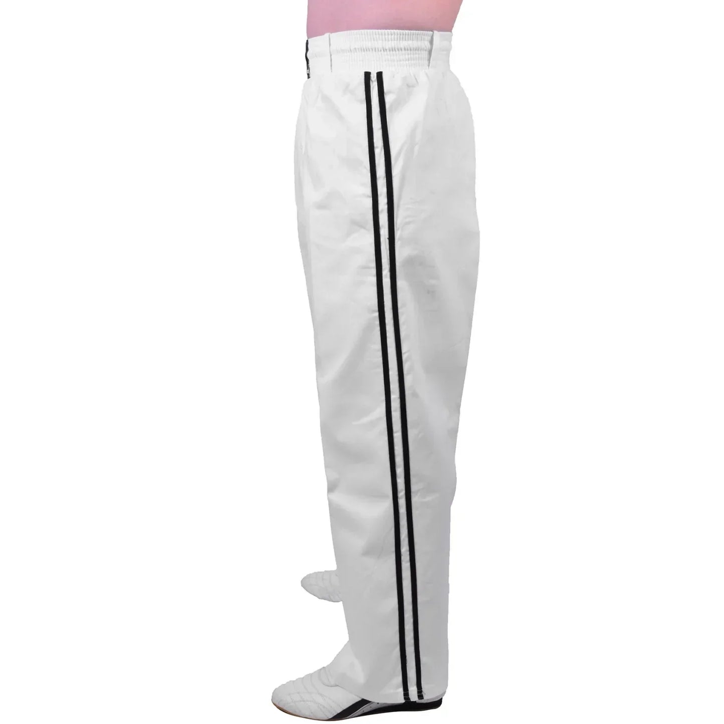 MAR-088C | White & Black Kickboxing & Freestyle Two-Striped Trousers - Trousers