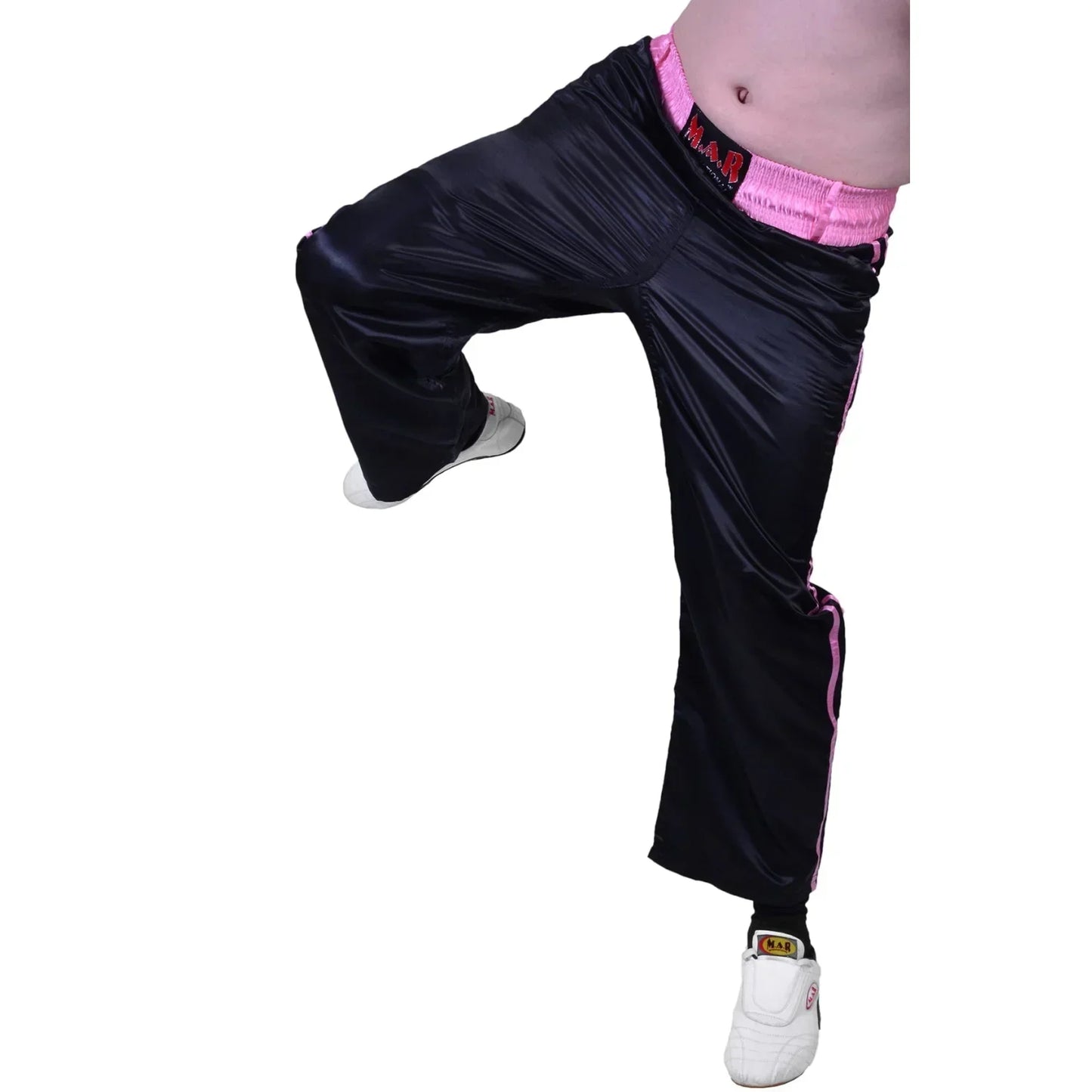 MAR-089F | Full Contact Black + Pink Kickboxing & Freestyle Trousers - Trousers