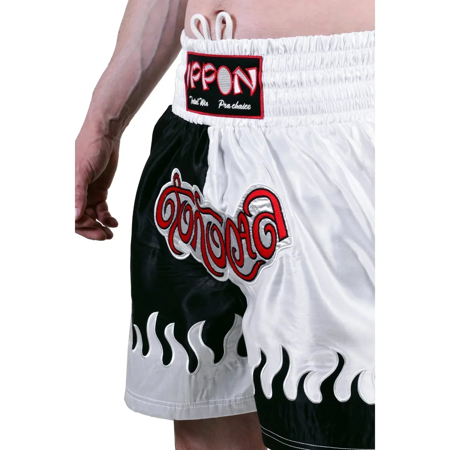 MAR-095F | Black & White Kickboxing & K1 Shorts - Shorts
