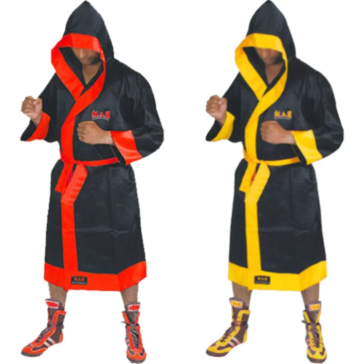 MAR-098B | Black/Yellow Boxing and Kickboxing Robe - Robes