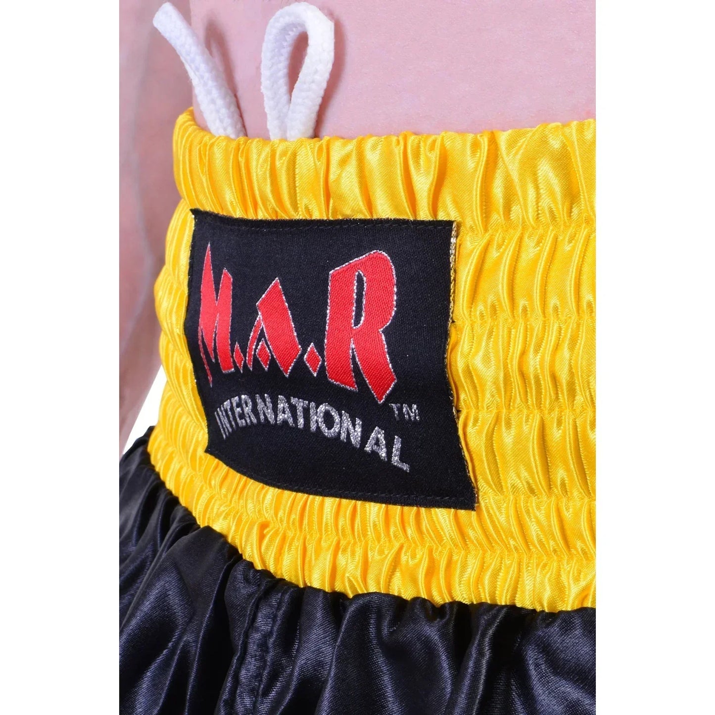 MAR-101B | Black Boxing Shorts w/ Yellow Stripes - Shorts