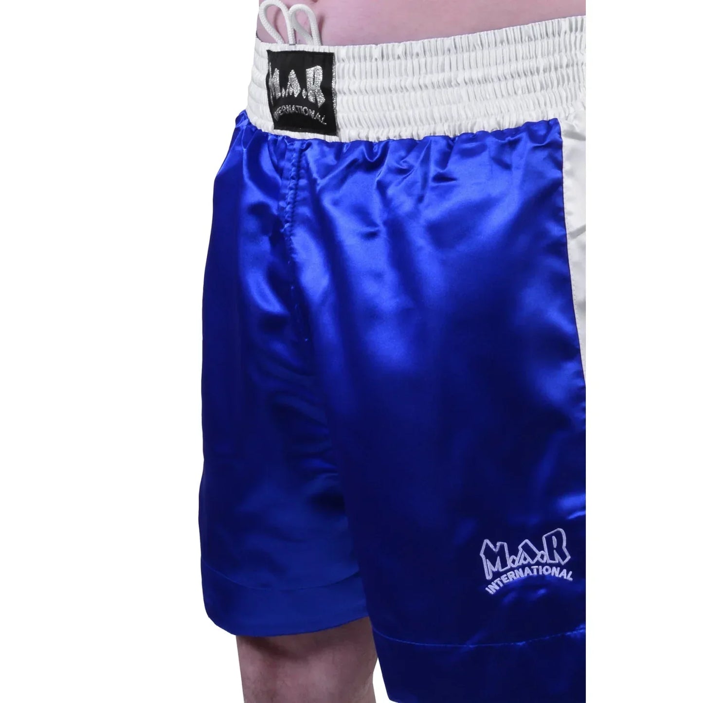 MAR-102B | Blue & White Boxing Shorts & Vest - Shorts
