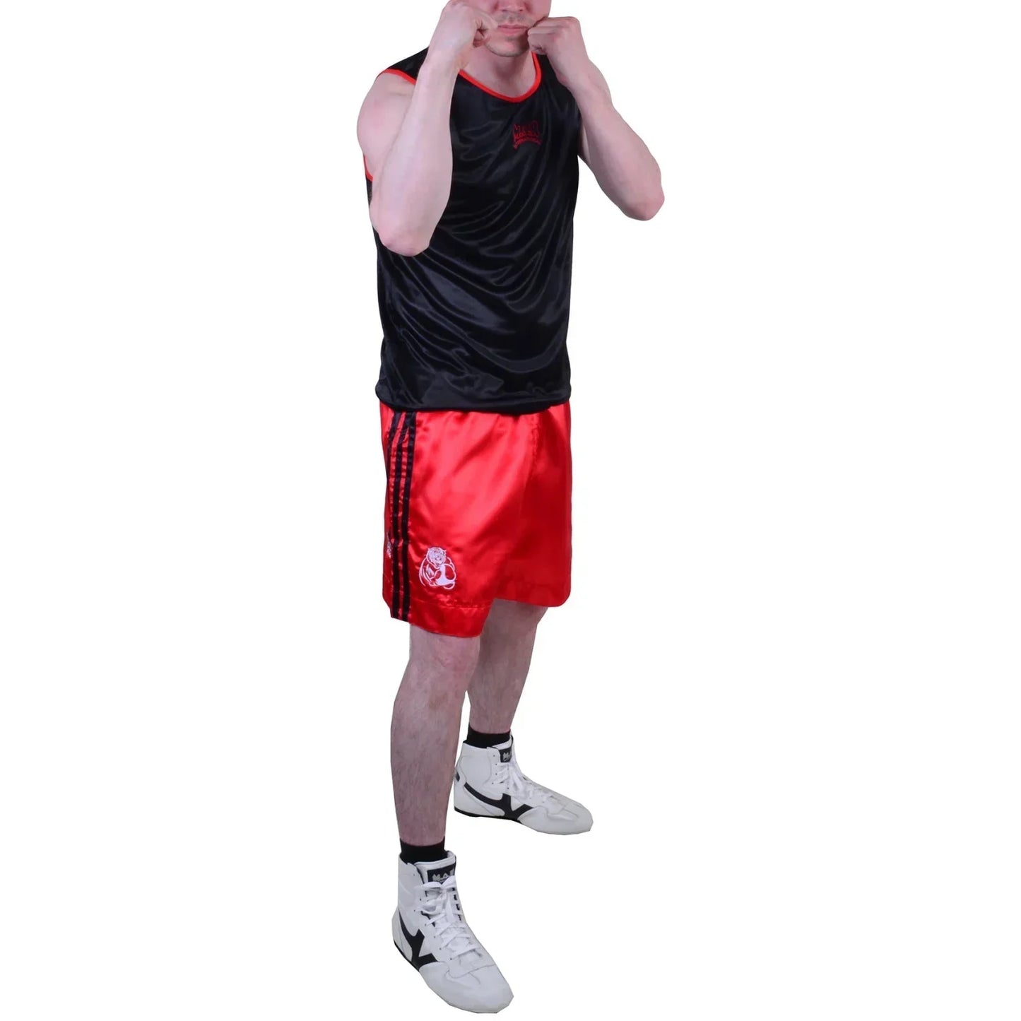 MAR-102C | Red & Black Boxing Shorts & Vest - Shorts
