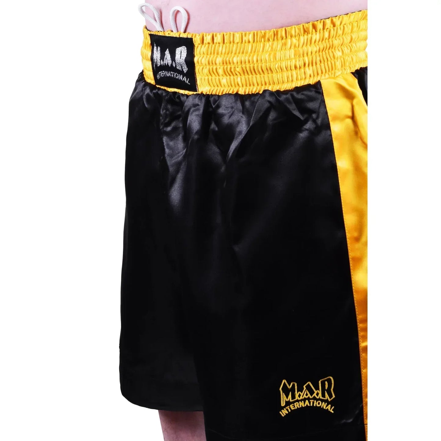 MAR-103A | Black & Yellow Boxing Shorts - Shorts