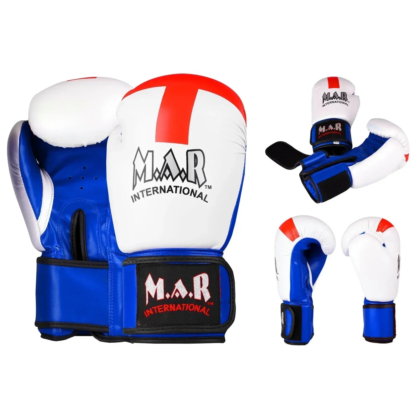 MAR-115 | White St Georges Boxing/Kickboxing Gloves - Gloves
