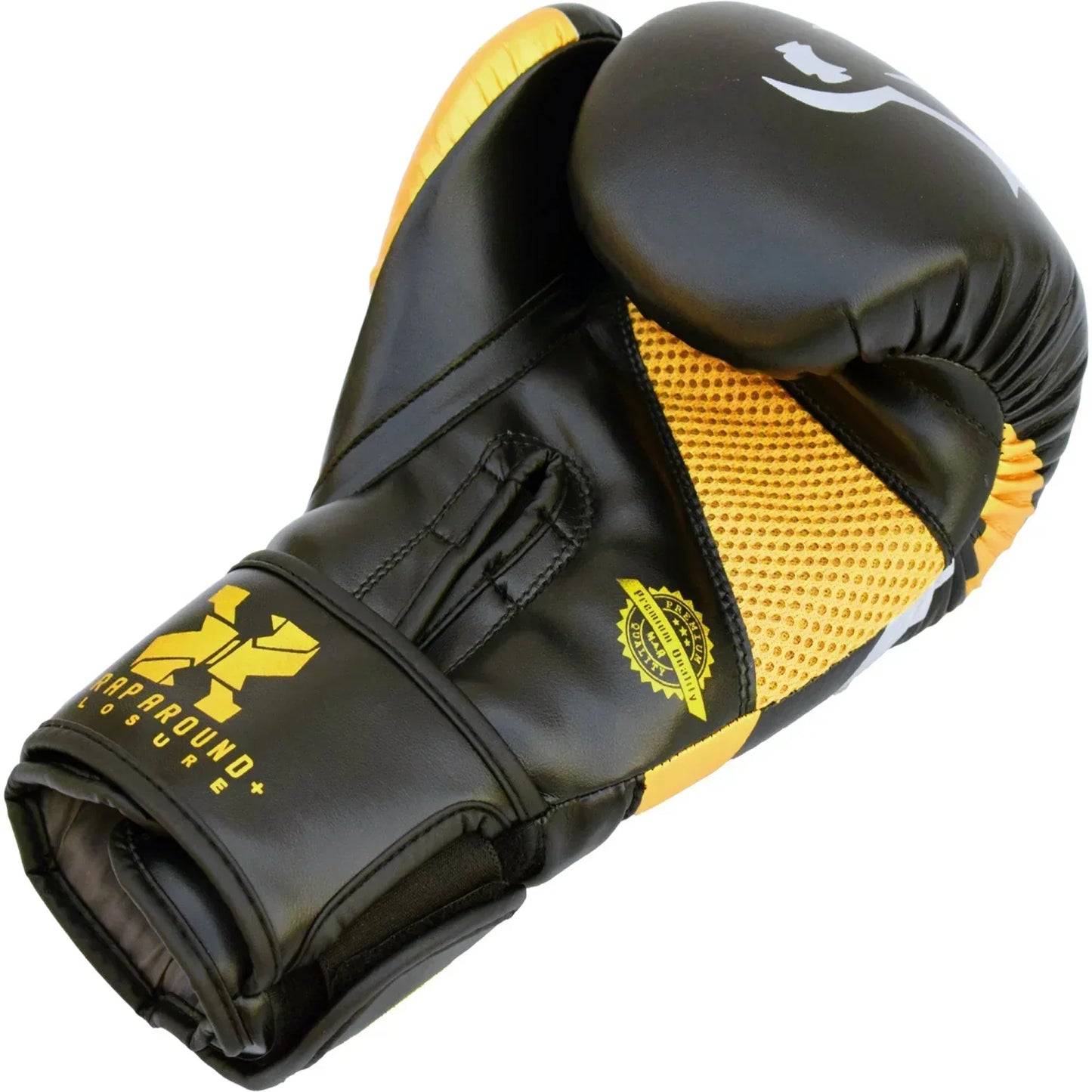 MAR-118B | Gold & Black Tiger Print Boxing & Kickboxing Gloves - Gloves