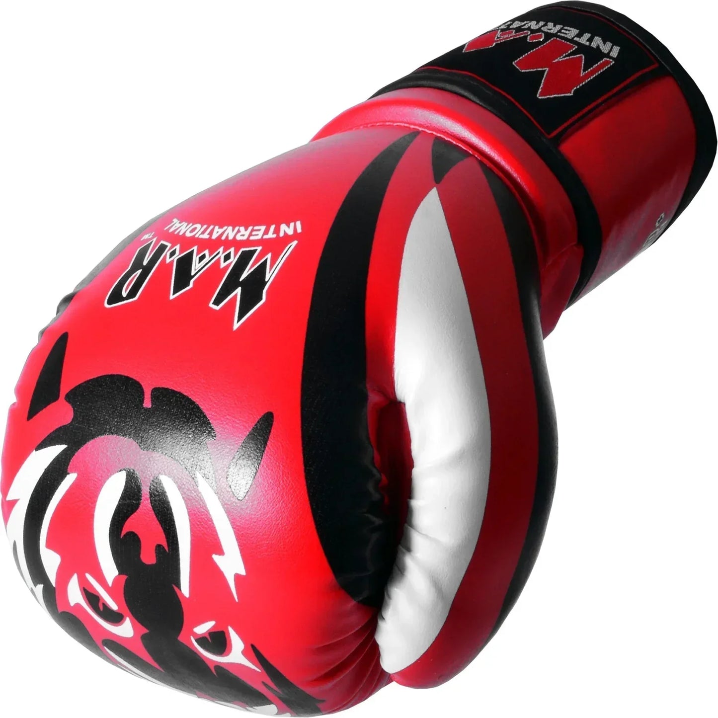 MAR-118D | Red & Black Tiger Print Boxing & Kickboxing Gloves - Gloves
