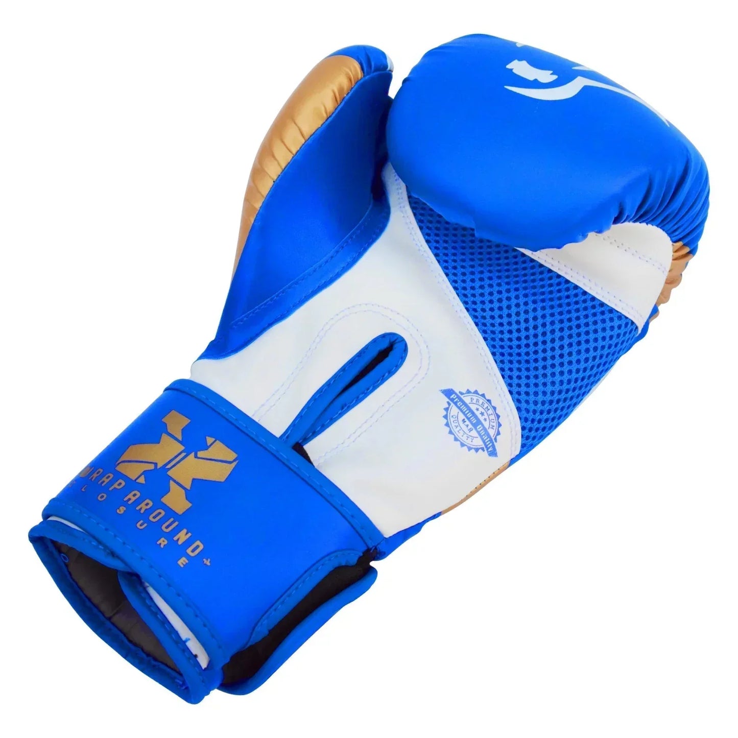 MAR-118E | Blue & Gold Tiger Print Boxing & Kickboxing Gloves - Gloves