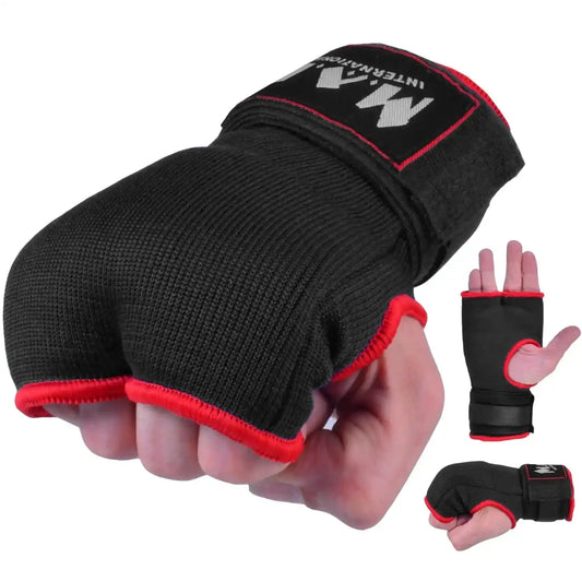 MAR-119A | Black Hand Wrap Mitts w/ Padded Knuckles - Small Accessories