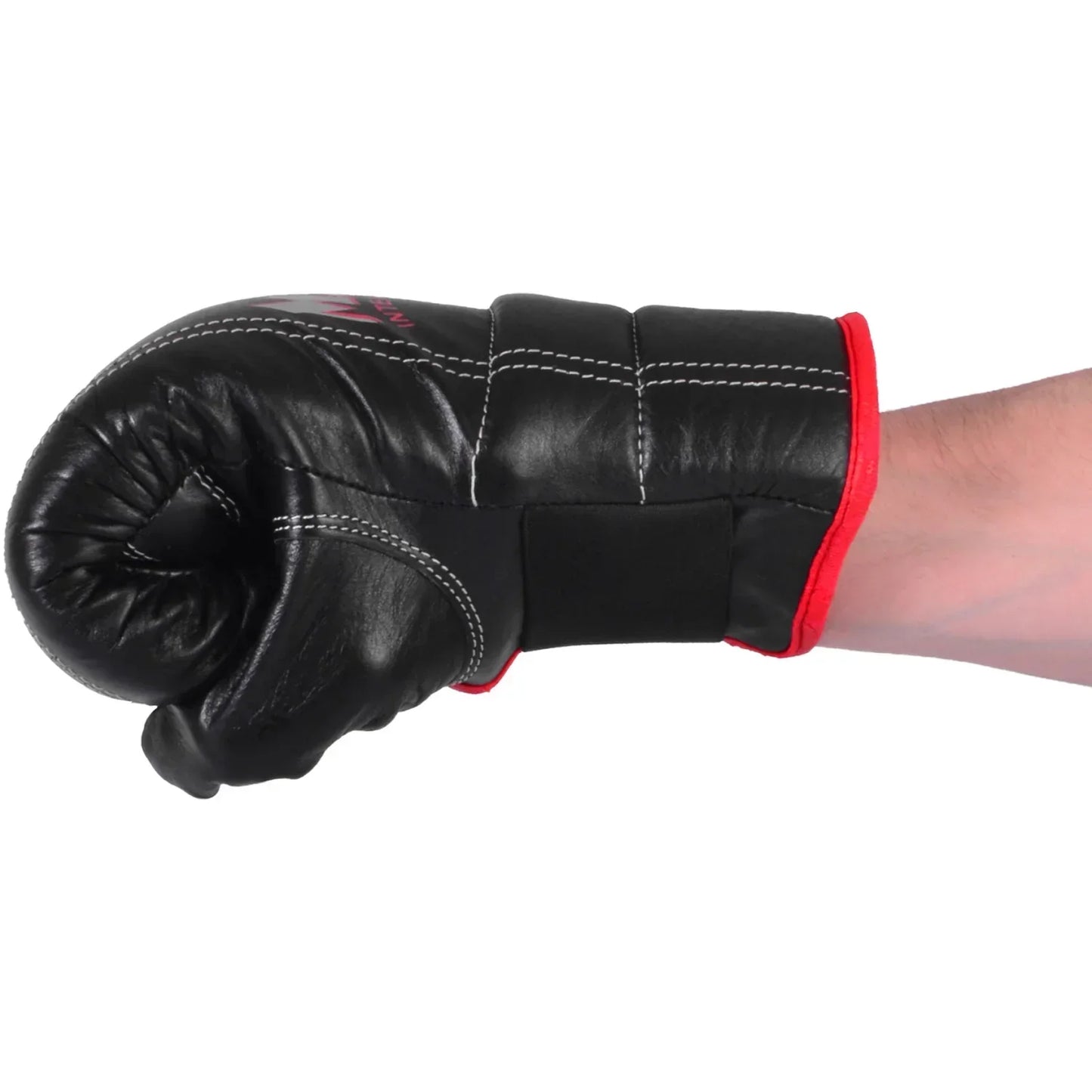 MAR-137 | Black Double Ribbed Bag Gloves For Pro Training - Gloves