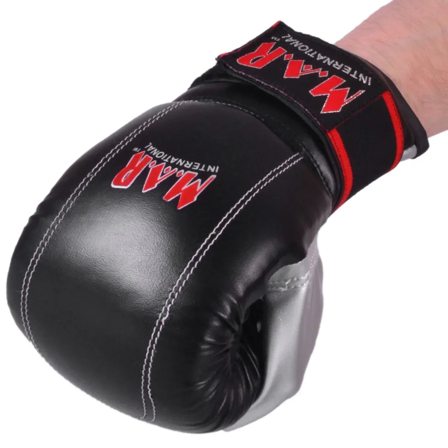 MAR-138 | Black & Silver Punching Mitt For Club Training - Gloves